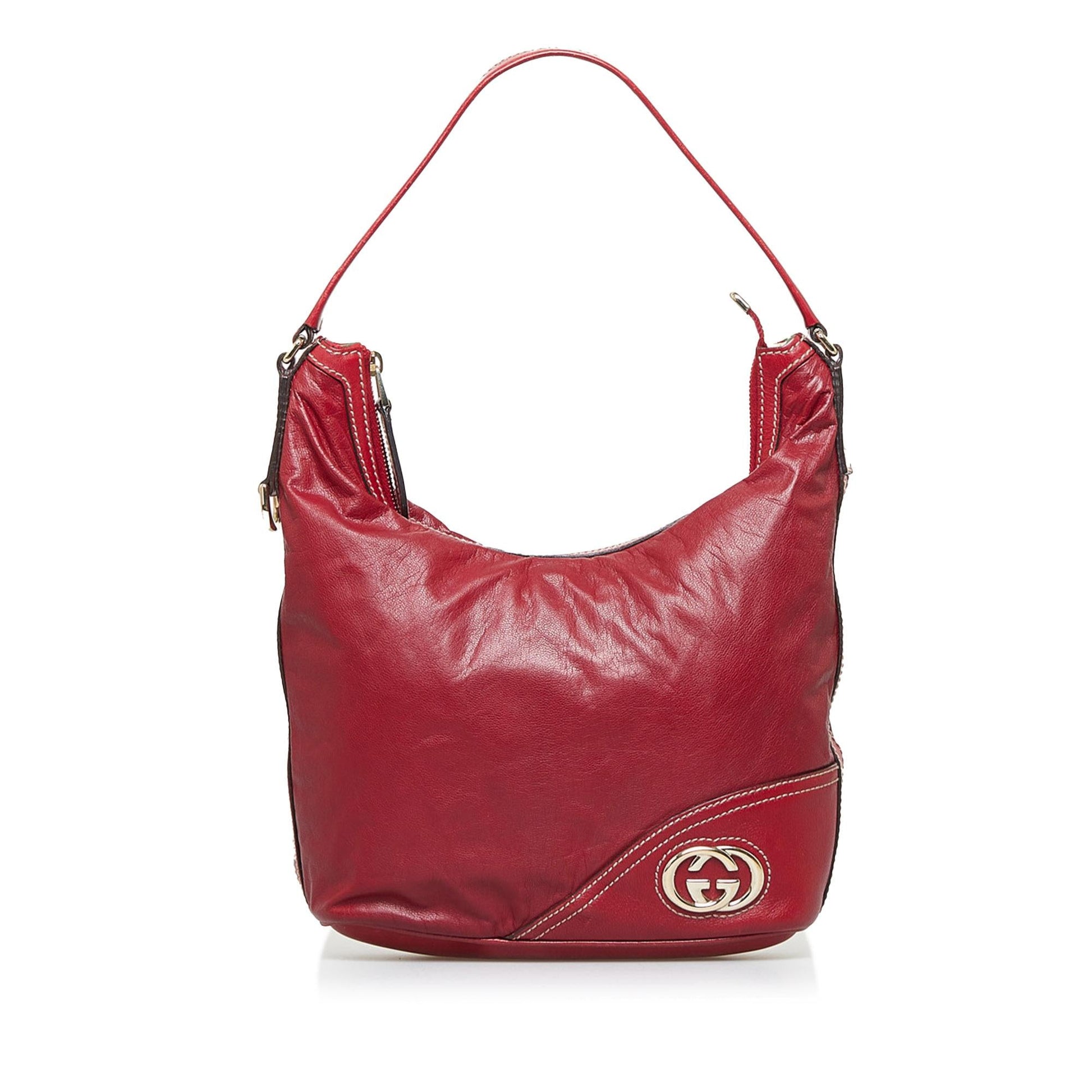 Gucci New Britt SHG-TVF9Y2 Calf Red Shoulder Bag