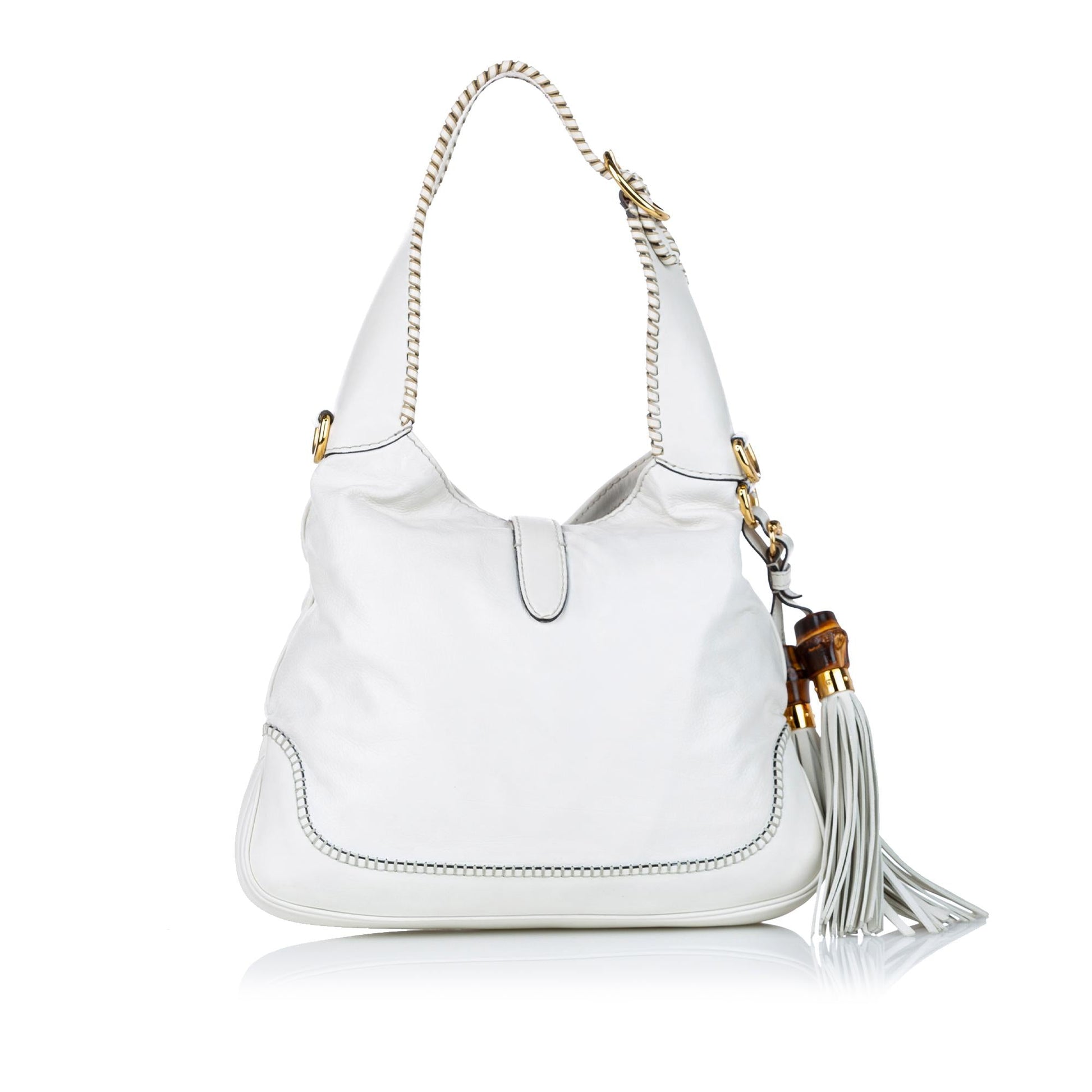 Gucci New Jackie SHG Leather Calf White Satchel Bag Satchel Shg