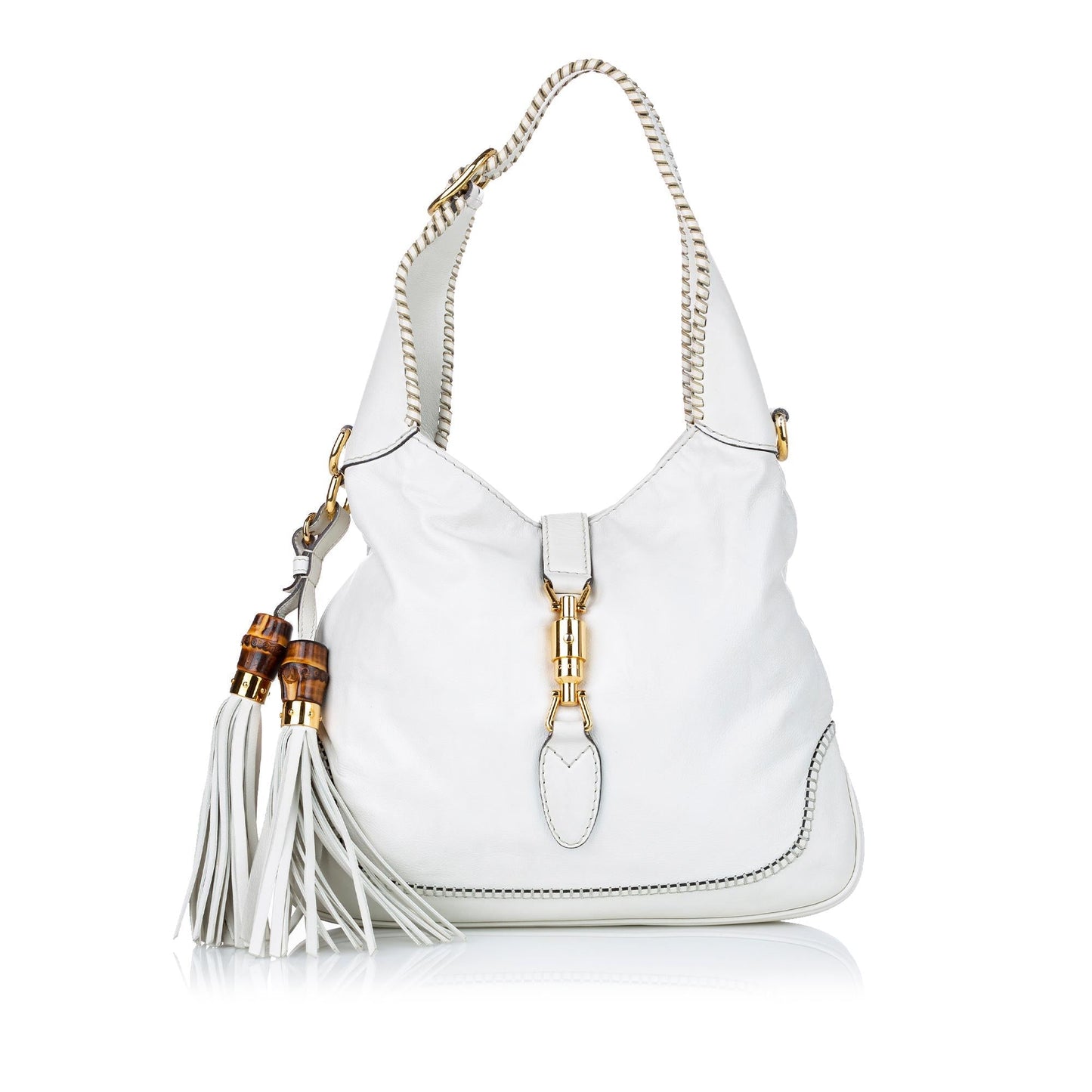 Gucci New Jackie SHG Leather Calf White Satchel Bag Satchel Shg