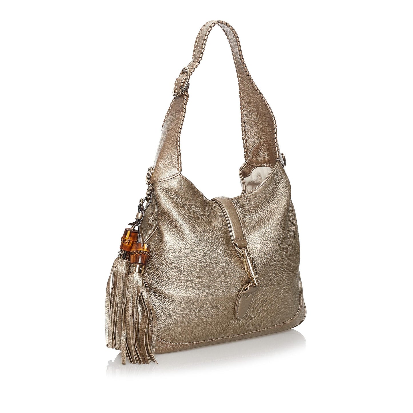 Gucci New Jackie SHG Leather Calf Gold Satchel Bag