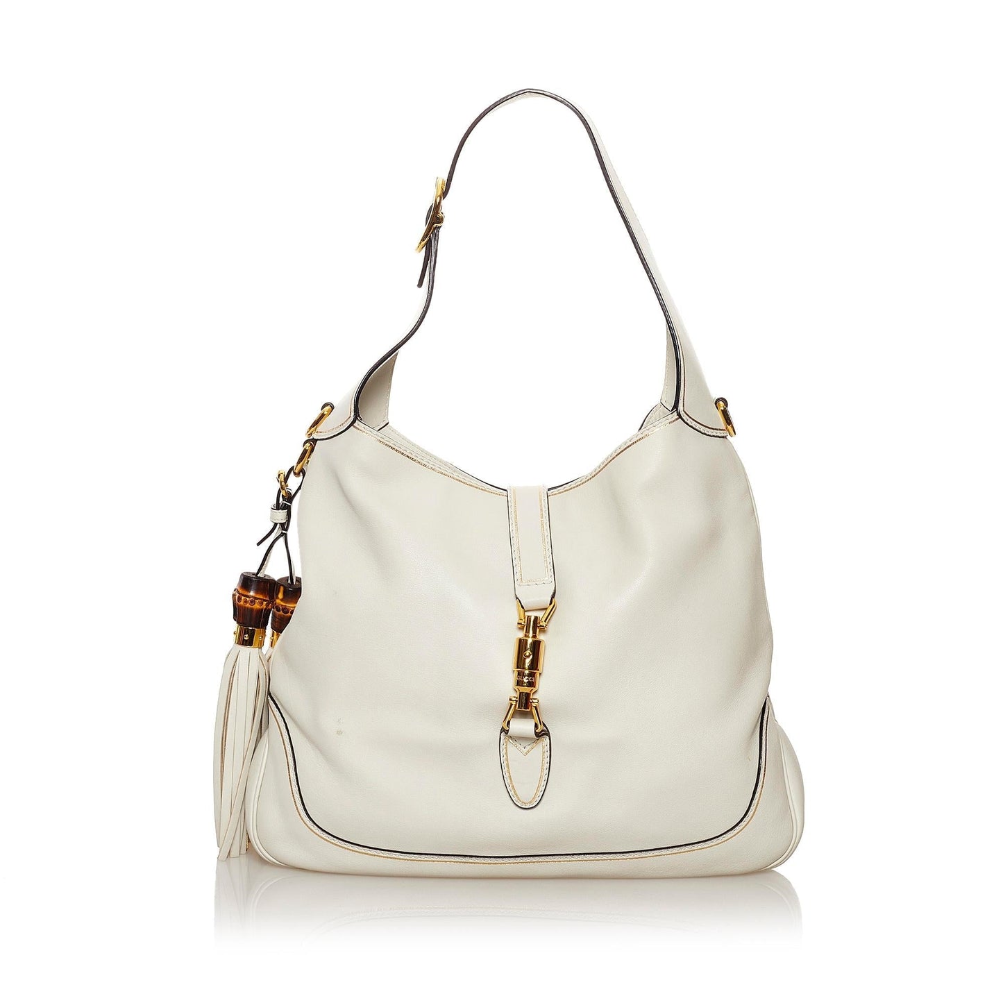 Gucci New Jackie SHG Leather Calf White Satchel Bag
