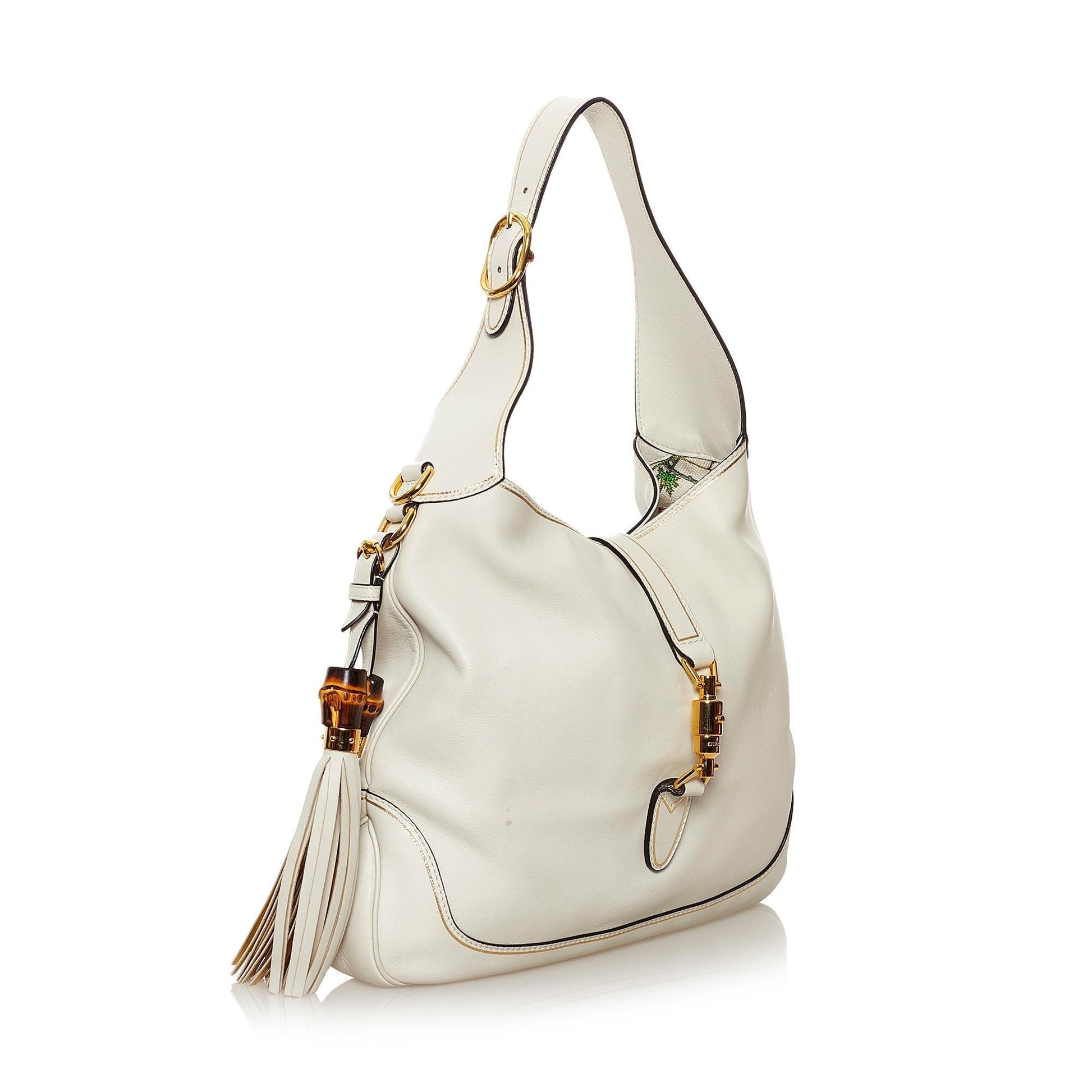 Gucci New Jackie SHG Leather Calf White Satchel Bag
