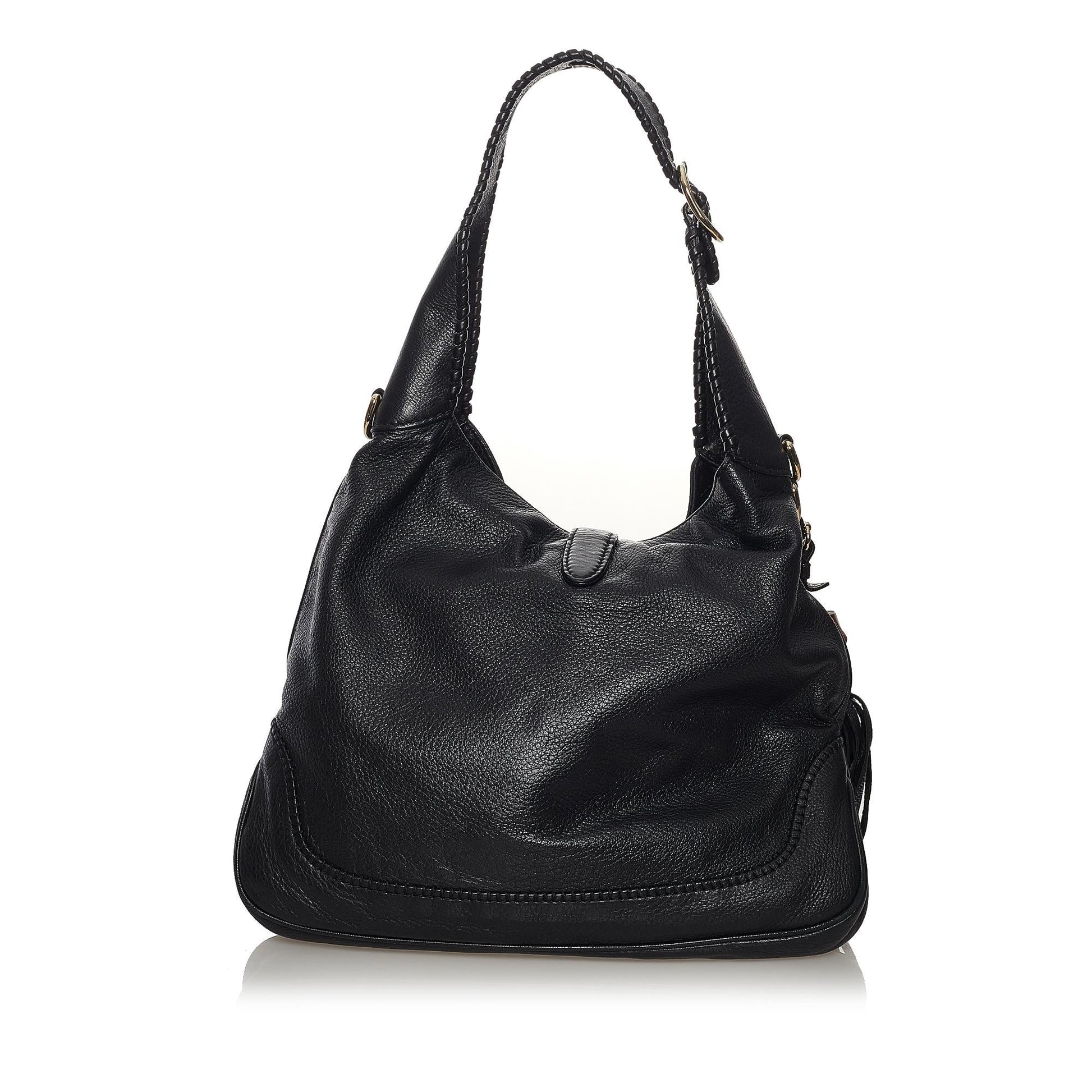 Gucci New Jackie SHG Leather Calf Black Satchel Bag