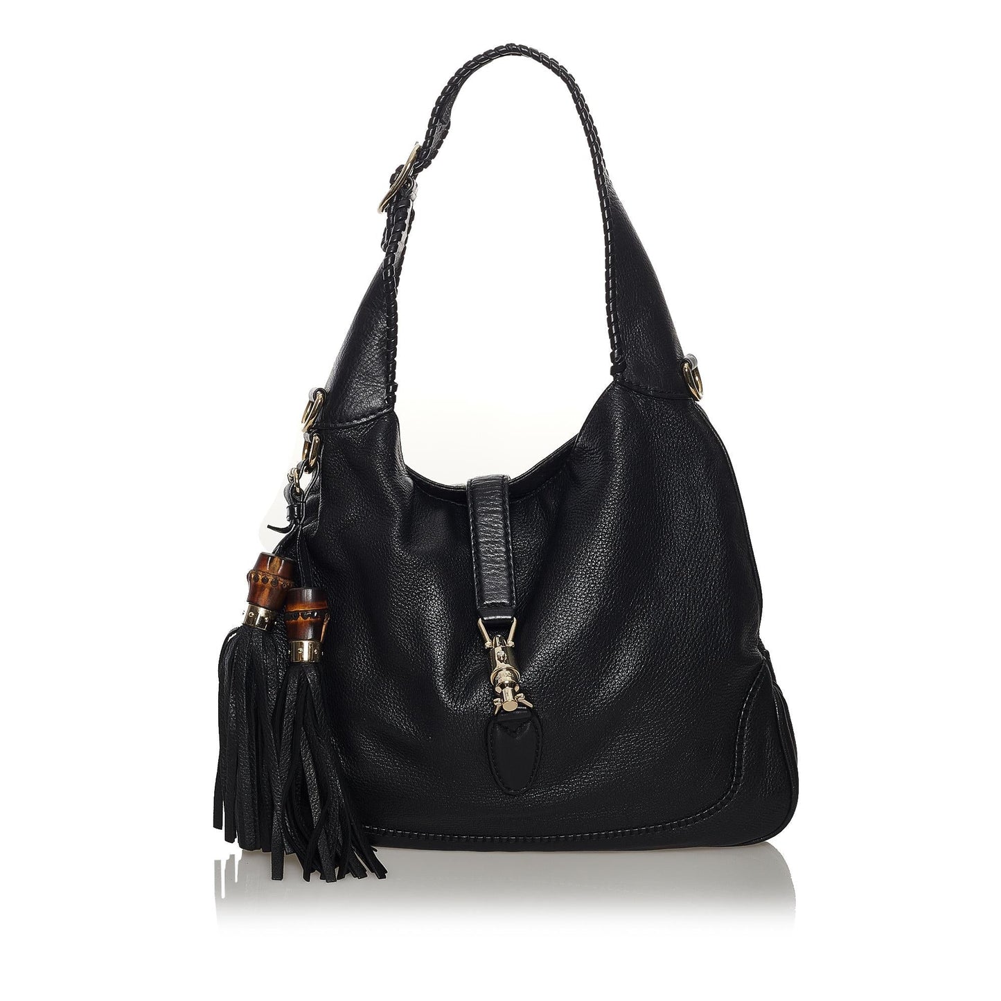 Gucci New Jackie SHG Leather Calf Black Satchel Bag
