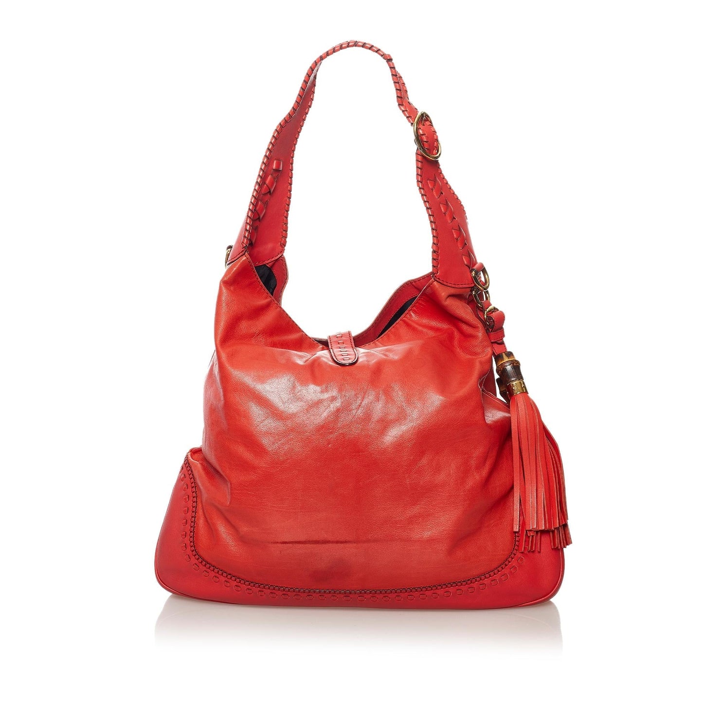 Gucci New Jackie SHG Leather Calf Red Shoulder Bag