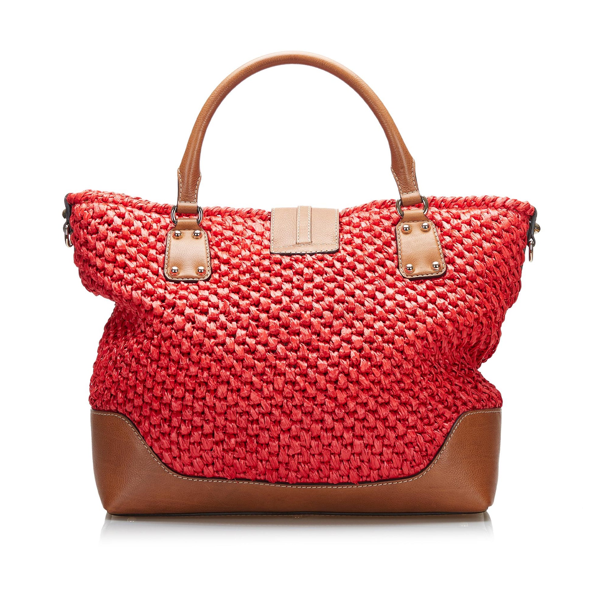 Gucci New Jackie Wicker SHG-G2qUHn Red Tote Bag