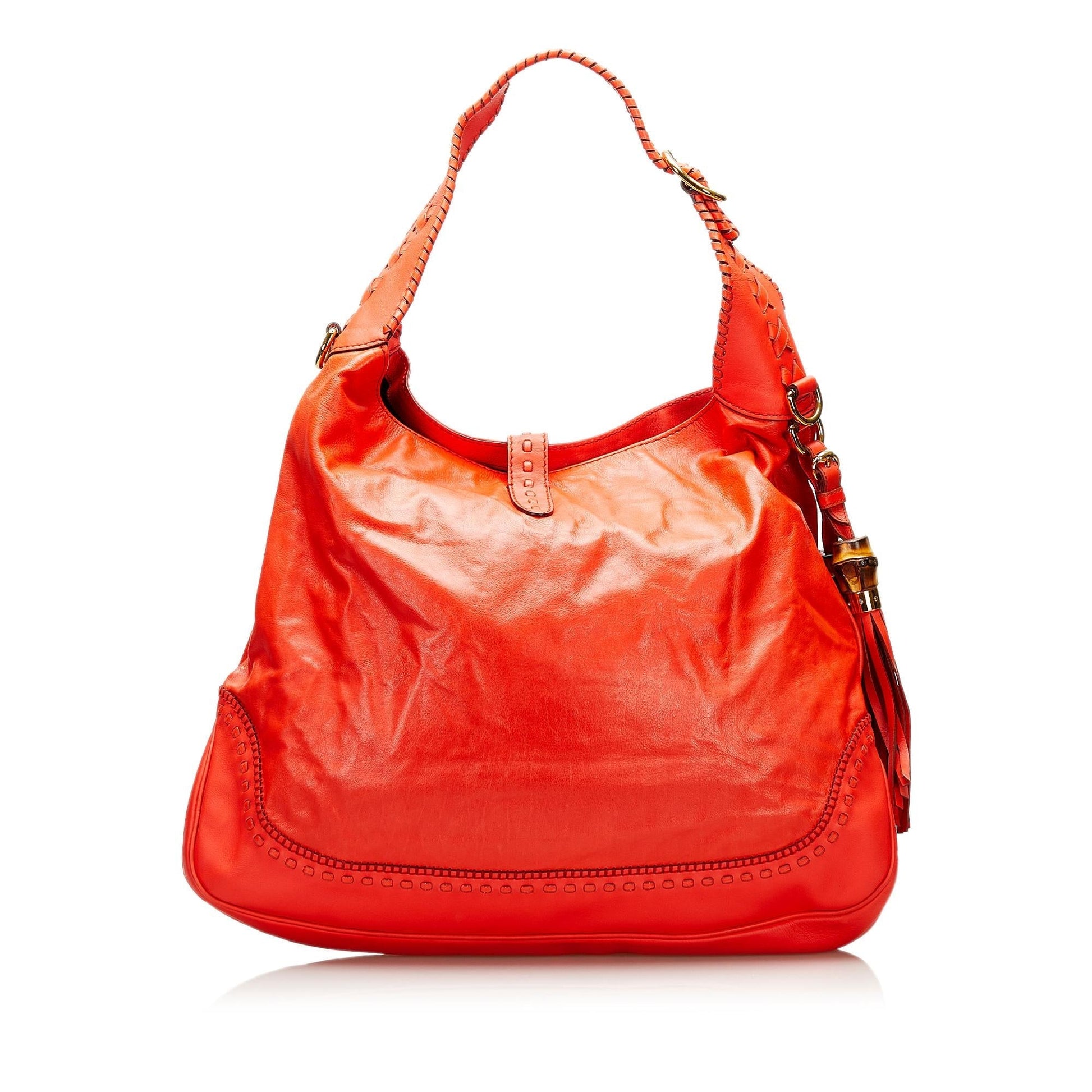 Gucci New Jackie SHG Calf Red Satchel Bag
