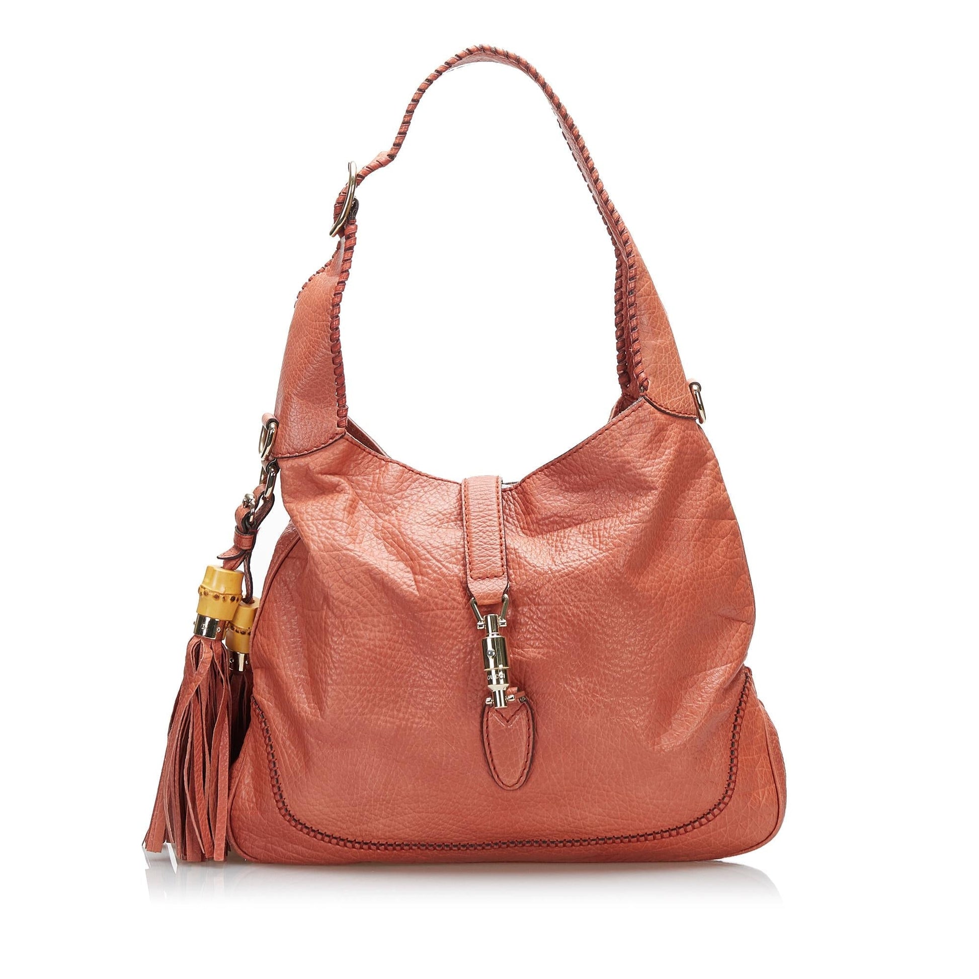 Gucci New Jackie SHG-965FSM Calf Red Shoulder Bag