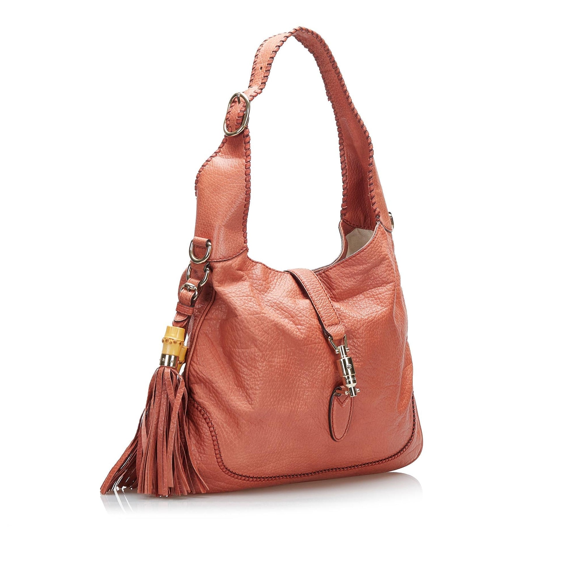 Gucci New Jackie SHG-965FSM Calf Red Shoulder Bag