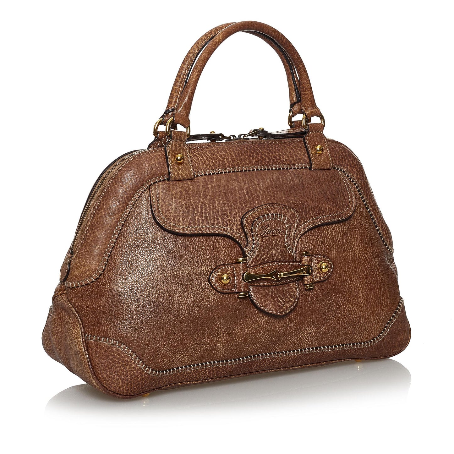 Gucci New Pelham SHG Leather Calf Brown Satchel Bag Handbag Shg