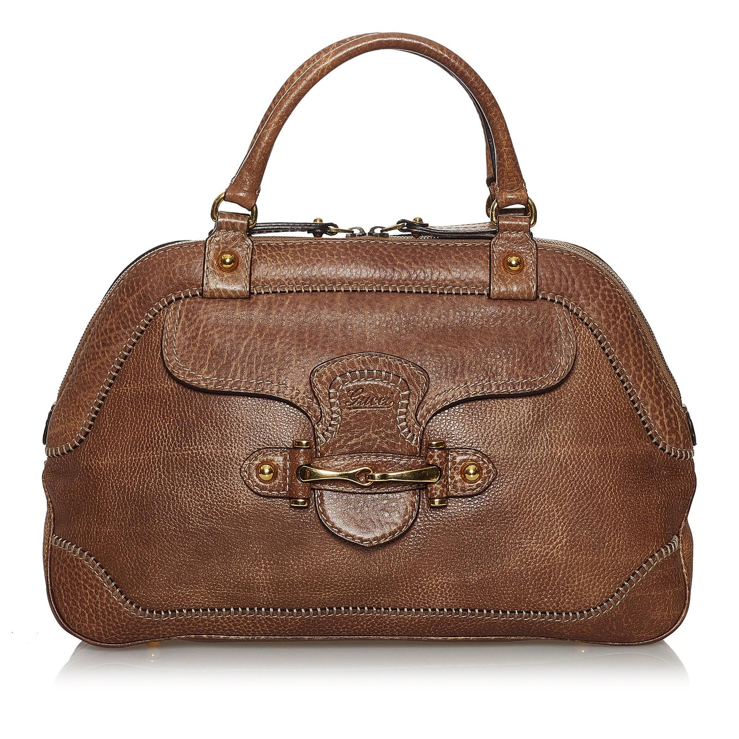Gucci New Pelham SHG Leather Calf Brown Satchel Bag
