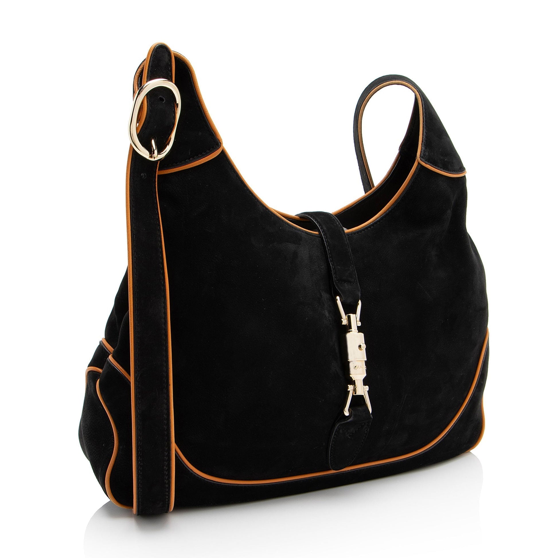 Gucci Nubuck Jackie SHF-IN61fj Leather Black Medium Shoulder Bag