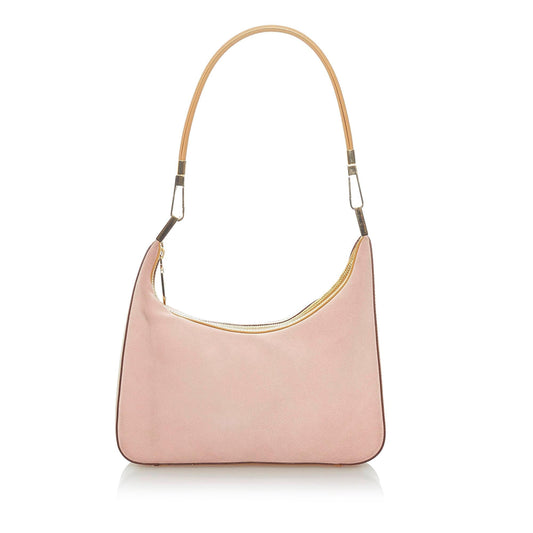 Gucci Nubuck SHG Leather Brown Pink Shoulder Bag