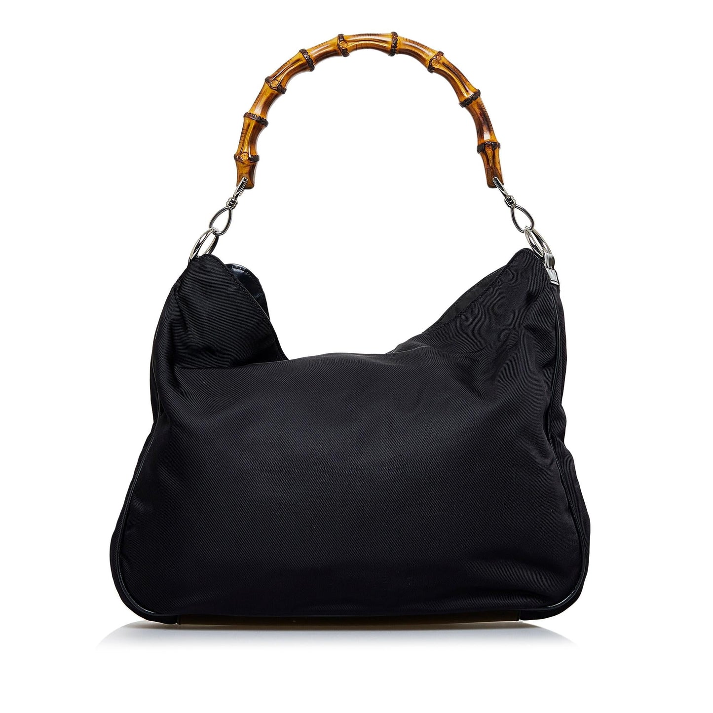 Gucci Bamboo SHG-gDltSy Nylon Black Satchel Bag