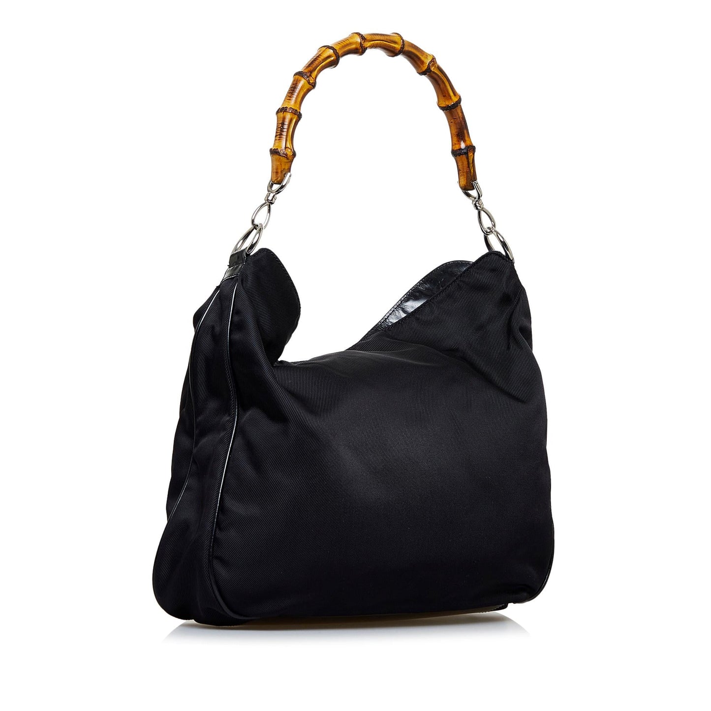 Gucci Bamboo SHG-gDltSy Nylon Black Satchel Bag