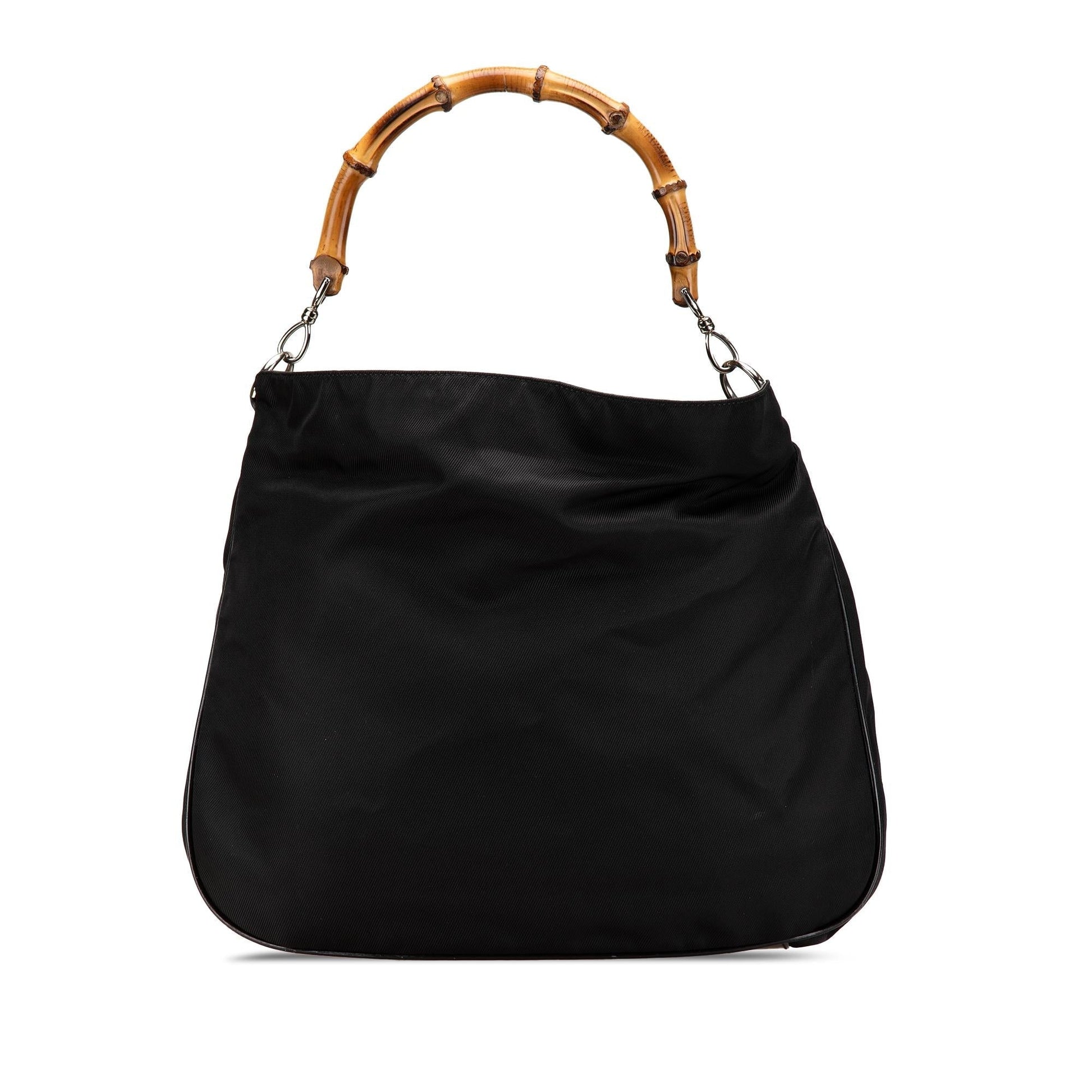 Gucci Bamboo Nylon Black Satchel Bag
