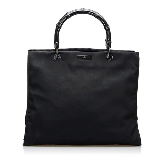 Gucci Bamboo SHG Nylon Black Tote Bag