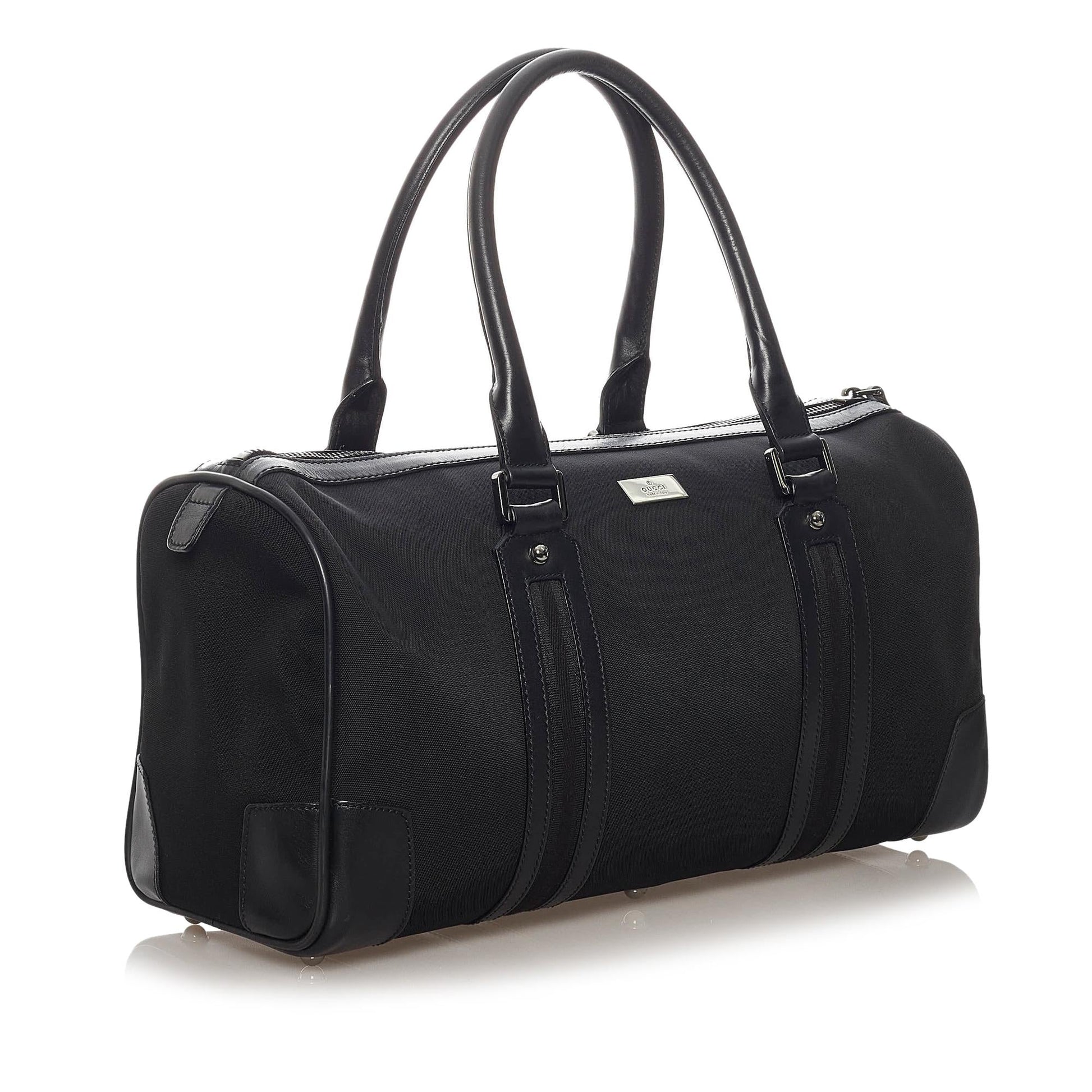 Gucci Boston SHG Nylon Black Satchel Bag