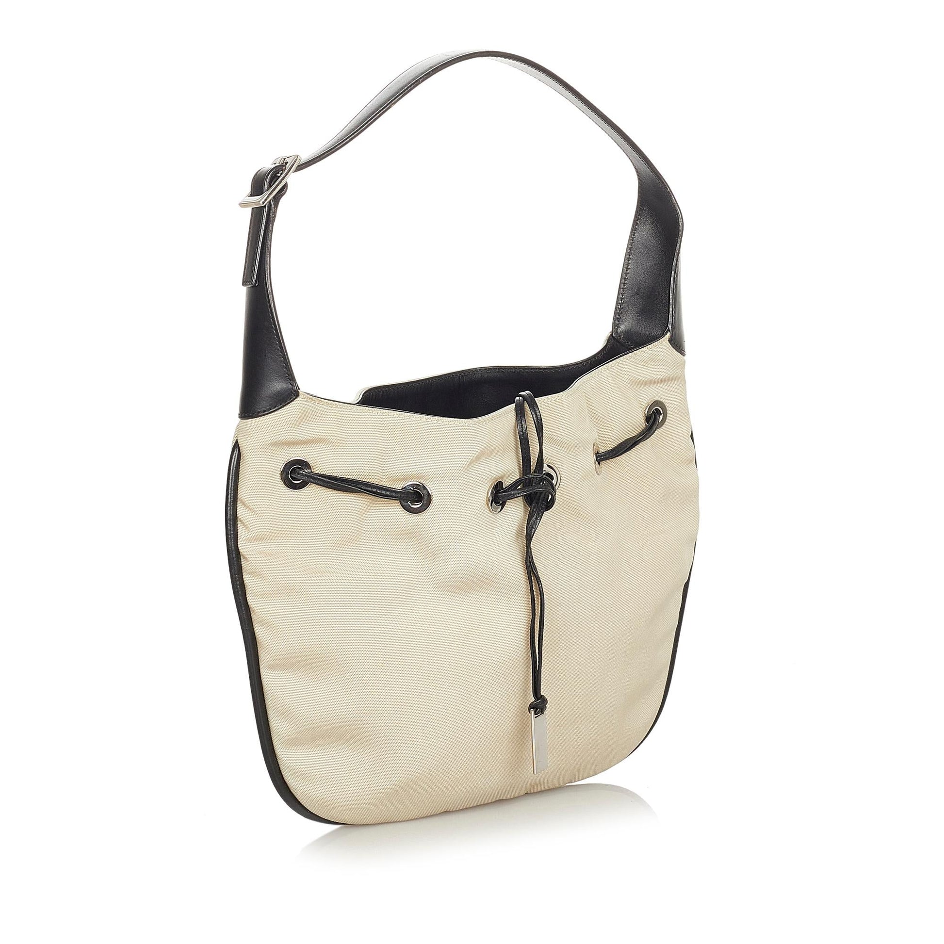 Gucci Drawstring SHG Nylon Calf Black Brown Jewelry
