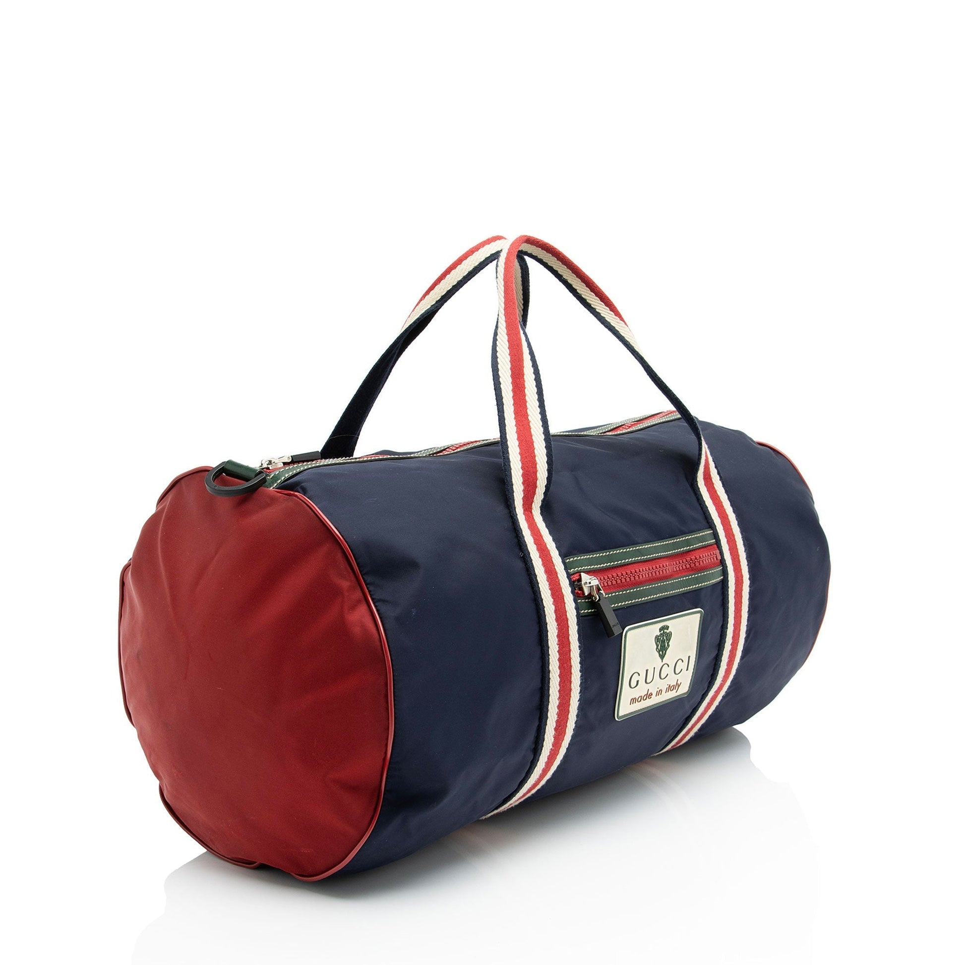 Gucci Duffle Nylon Blue Travel Bag