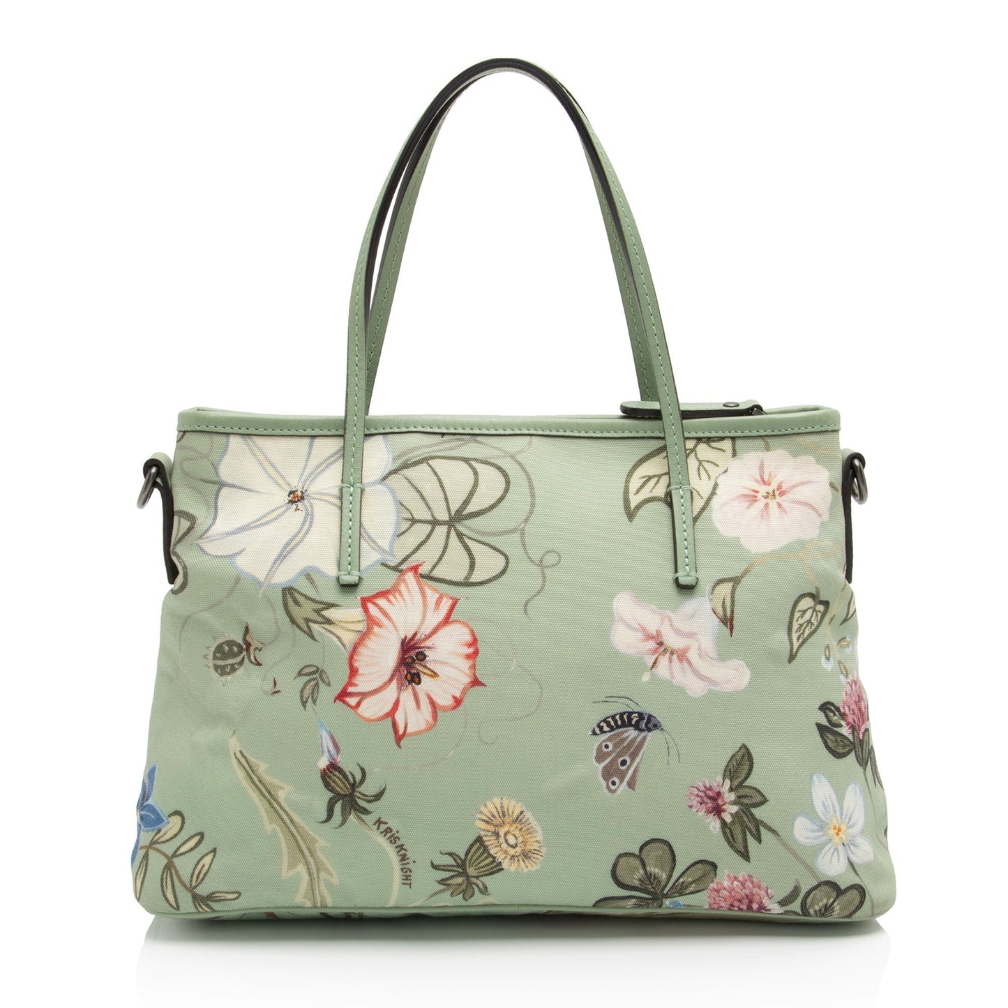 Gucci Flora Knight SHF-2ID1EO Leather Nylon Green Small Tote Bag