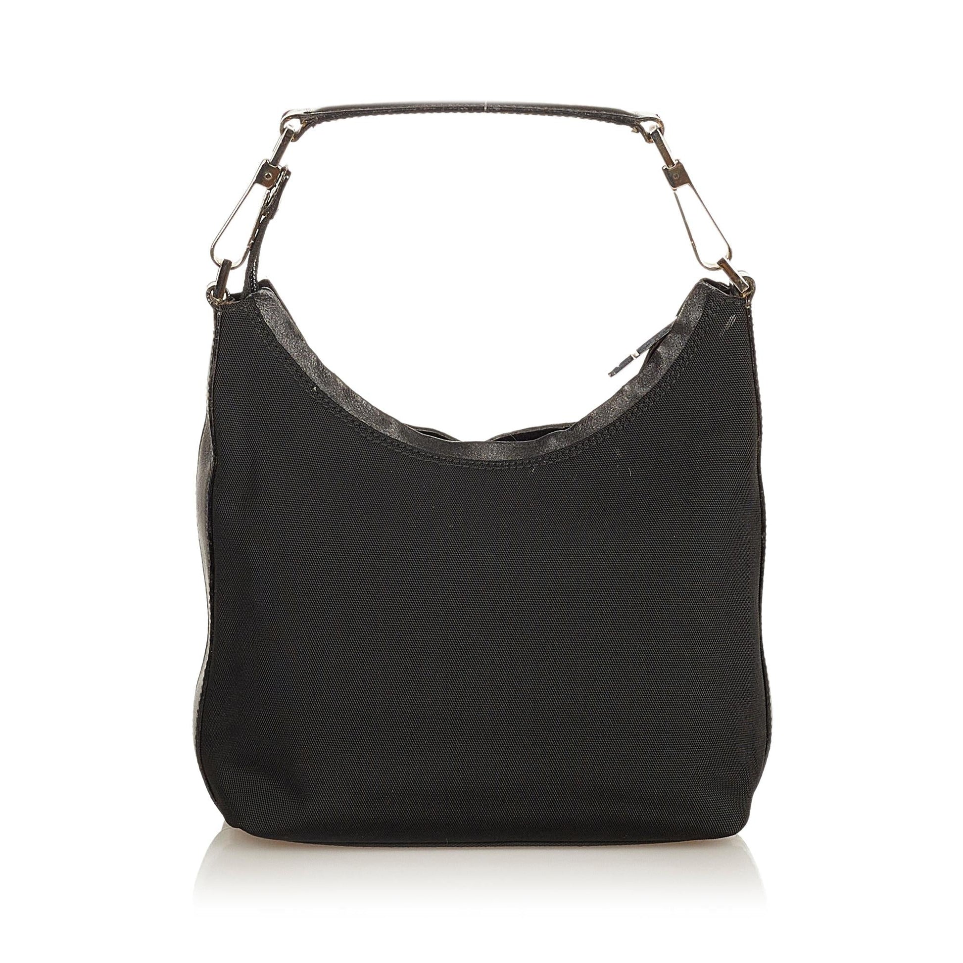 Gucci SHG Nylon Calf Black Satchel Bag