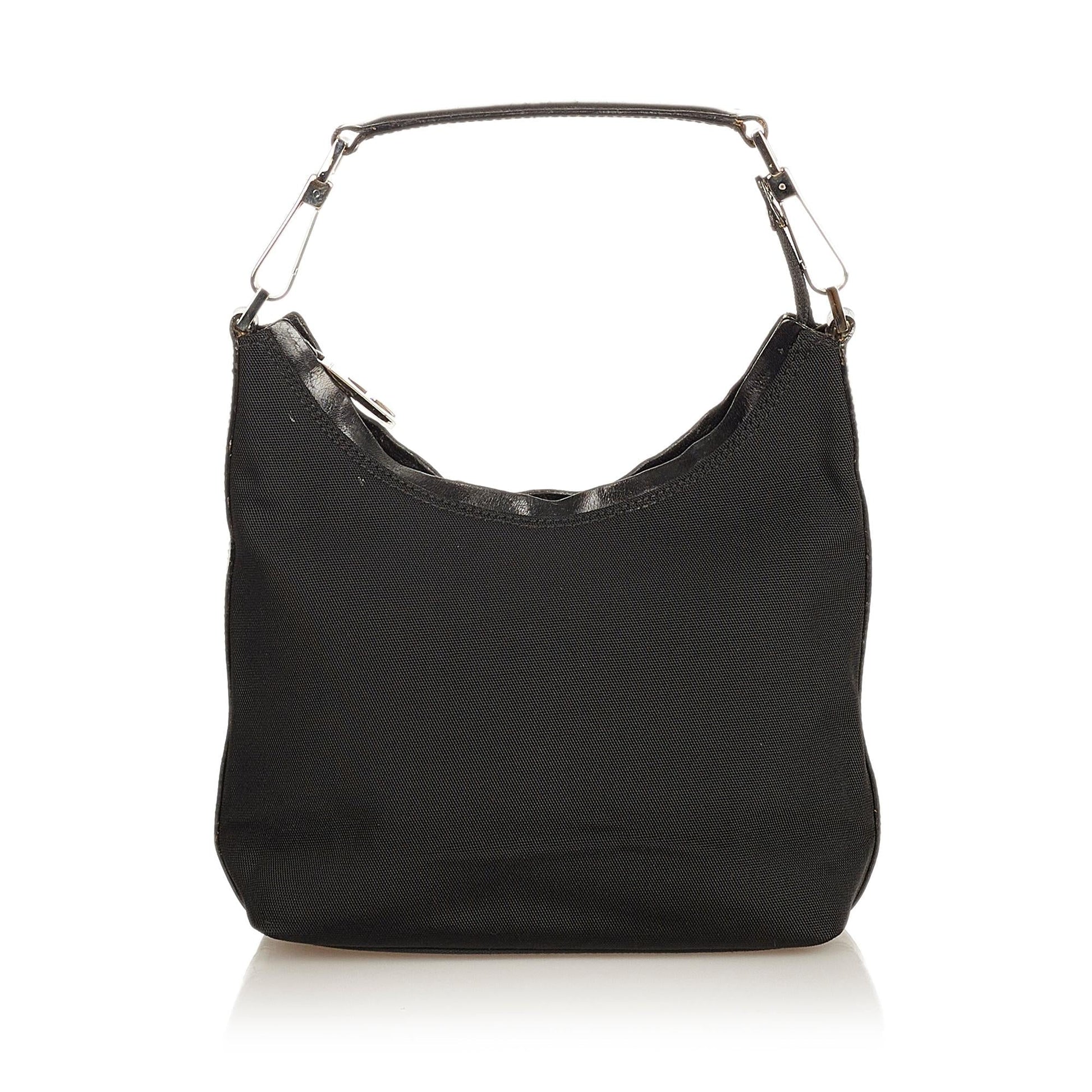 Gucci SHG Nylon Calf Black Satchel Bag
