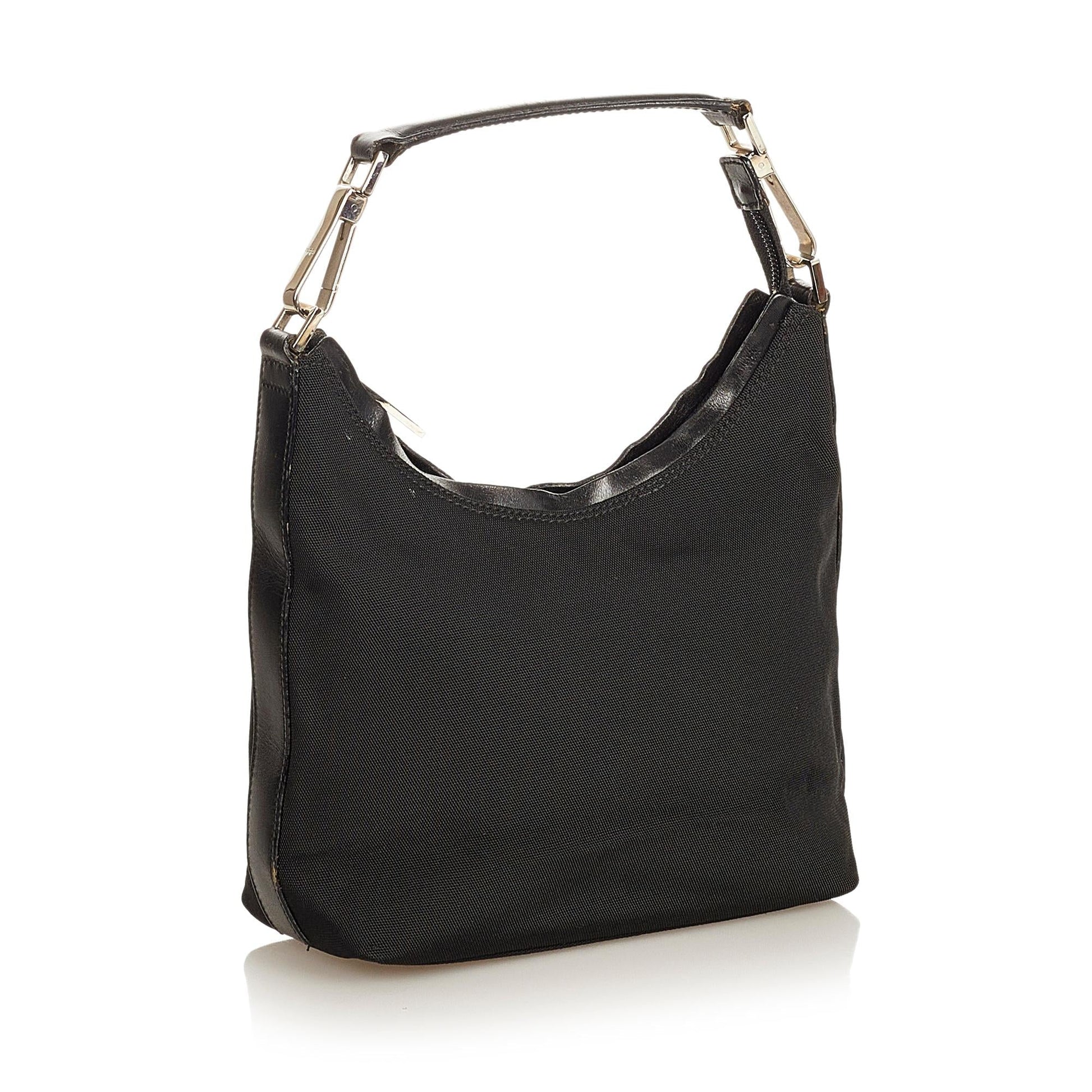 Gucci SHG Nylon Calf Black Satchel Bag