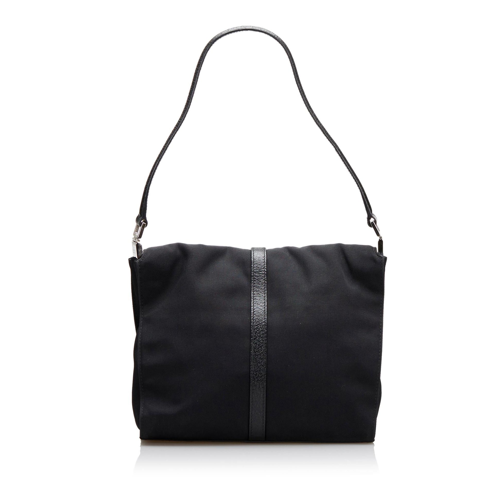 Gucci Jackie SHG-c1Jvvt Nylon Black Shoulder Bag