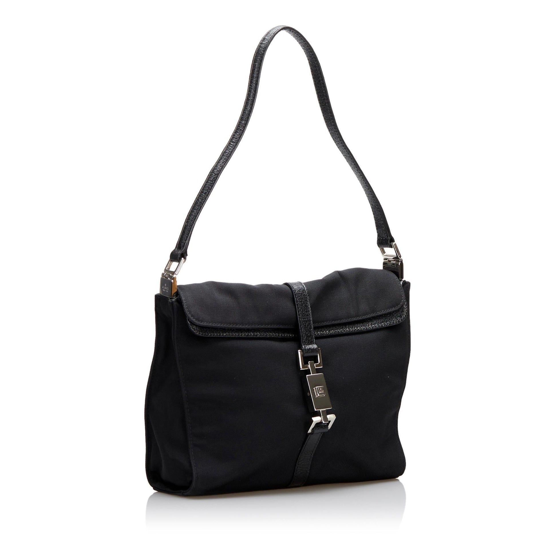 Gucci Jackie SHG-c1Jvvt Nylon Black Shoulder Bag