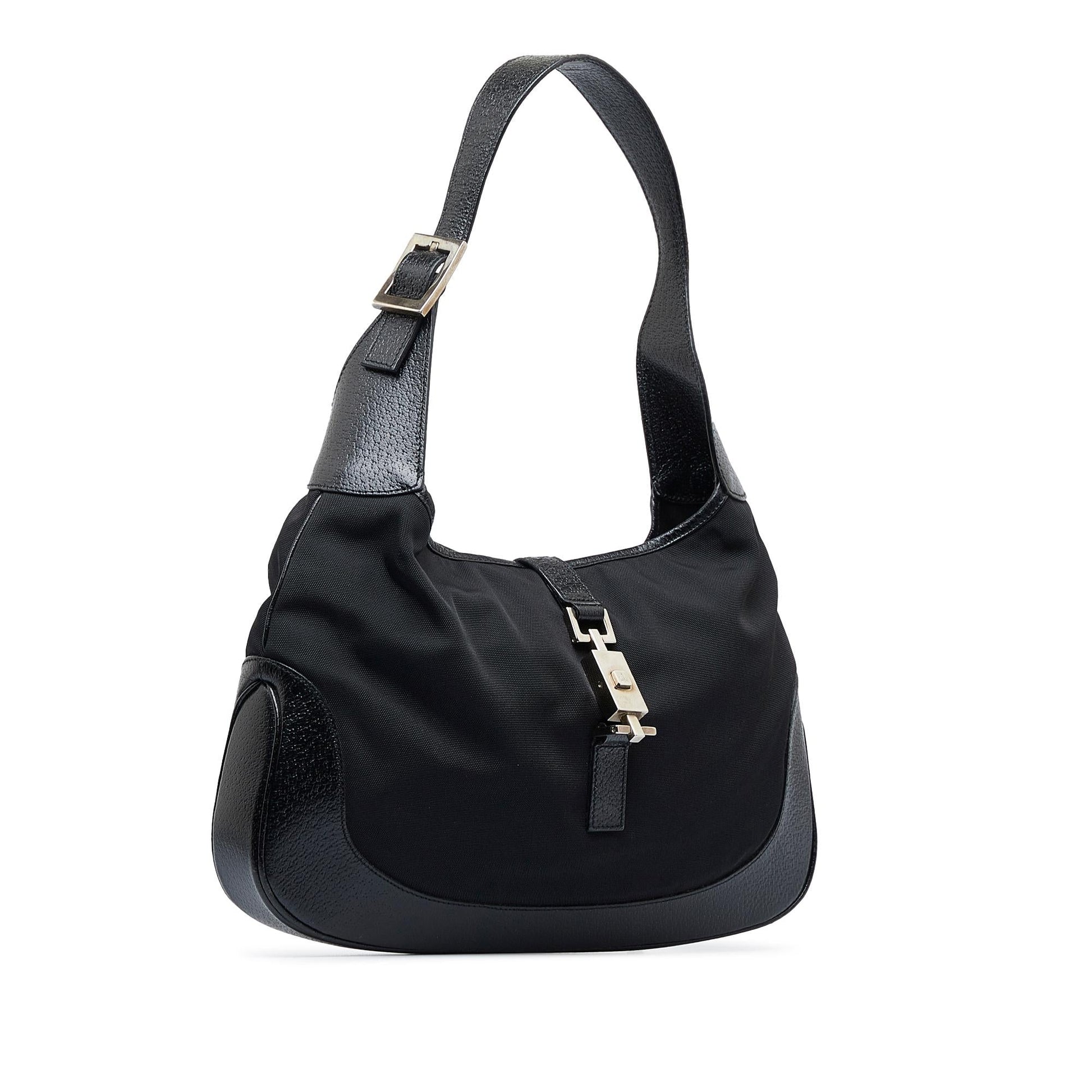 Gucci Jackie SHG-vCEKcj Nylon Calf Black Shoulder Bag