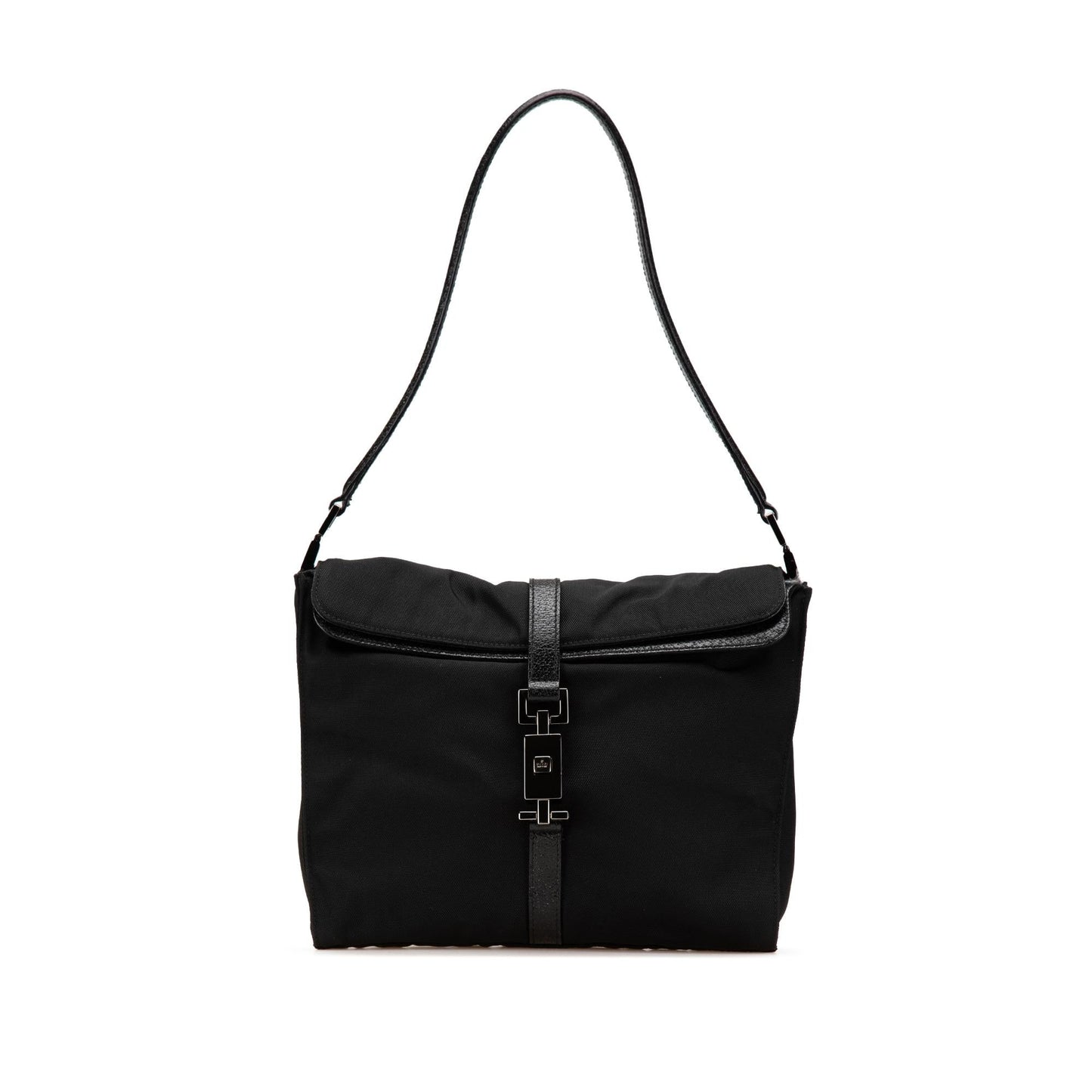 Gucci Jackie Nylon Calf Black Shoulder Bag