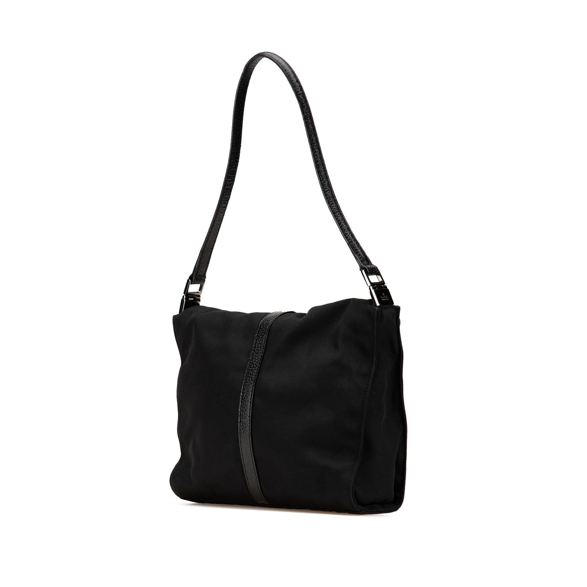 Gucci Jackie Nylon Calf Black Shoulder Bag