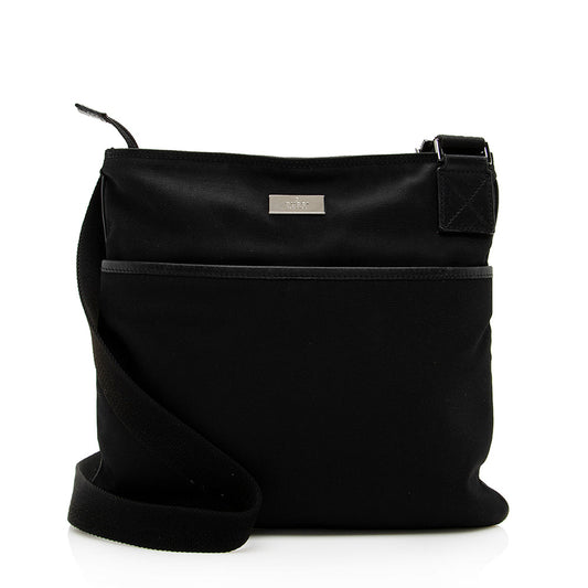 Gucci Messenger SHF Leather Nylon Black Shoulder Bag