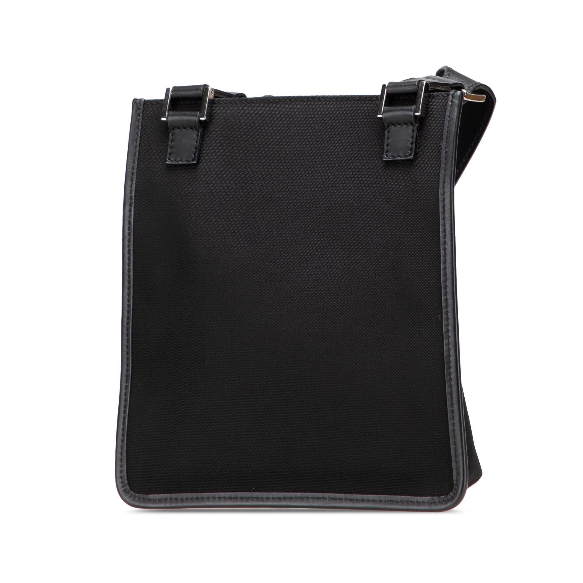 Gucci Messenger Canvas Nylon Black Crossbody Bag