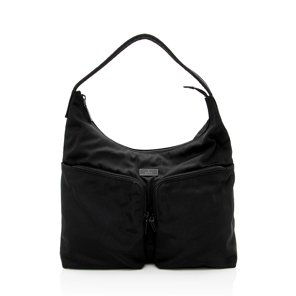 Gucci Pocket SHF Leather Nylon Black Shoulder Bag