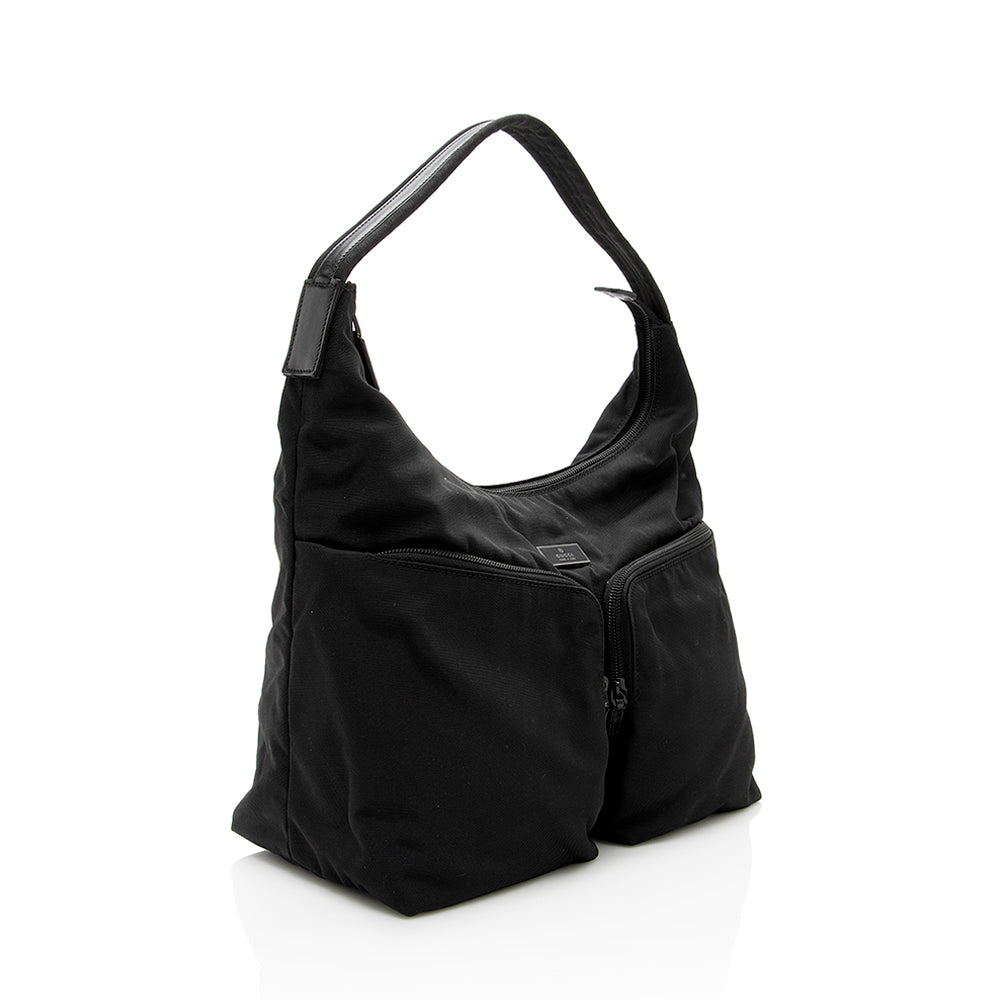 Gucci Pocket SHF Leather Nylon Black Shoulder Bag