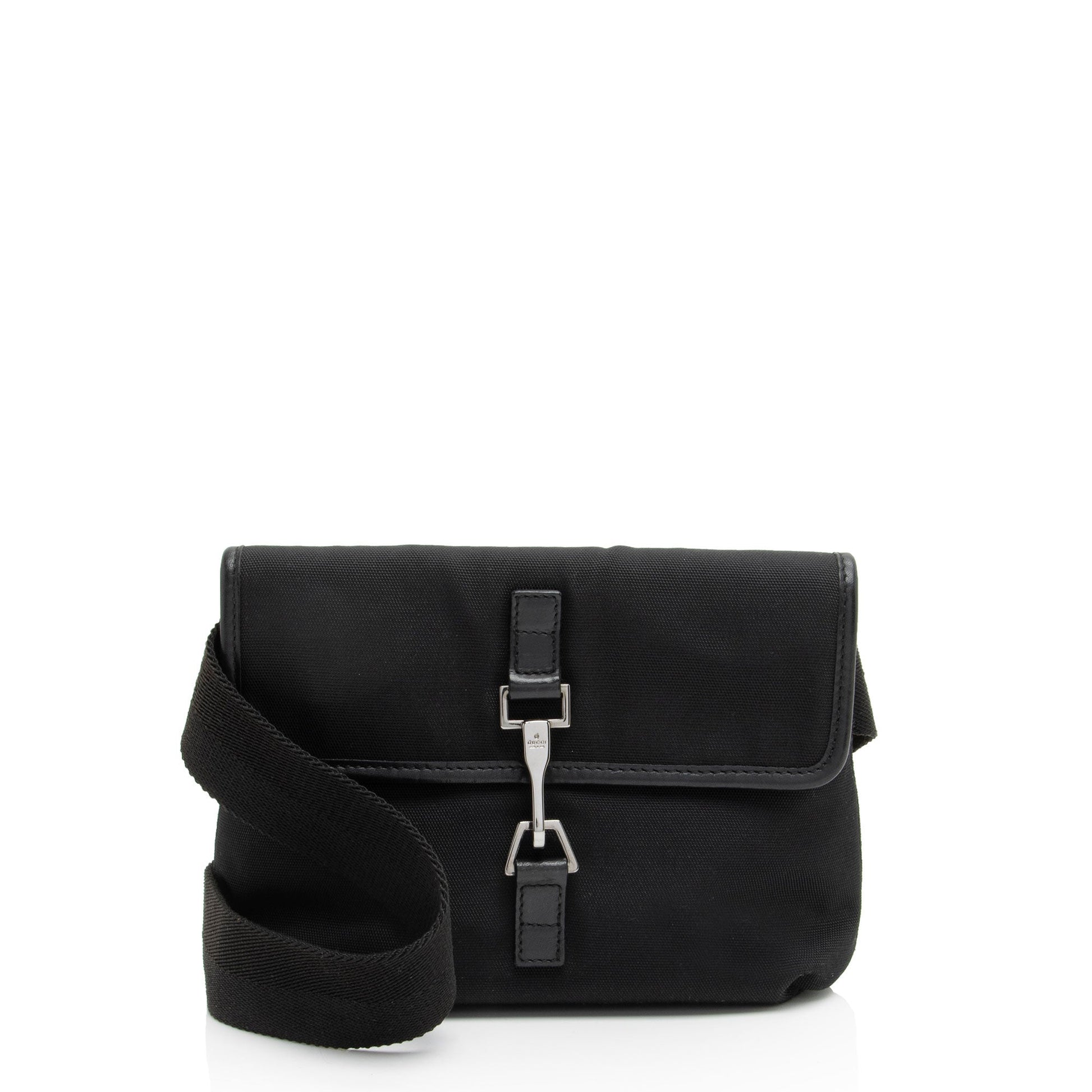 Gucci Belt SHF-fYZ3BE Leather Nylon Black Small Accessory