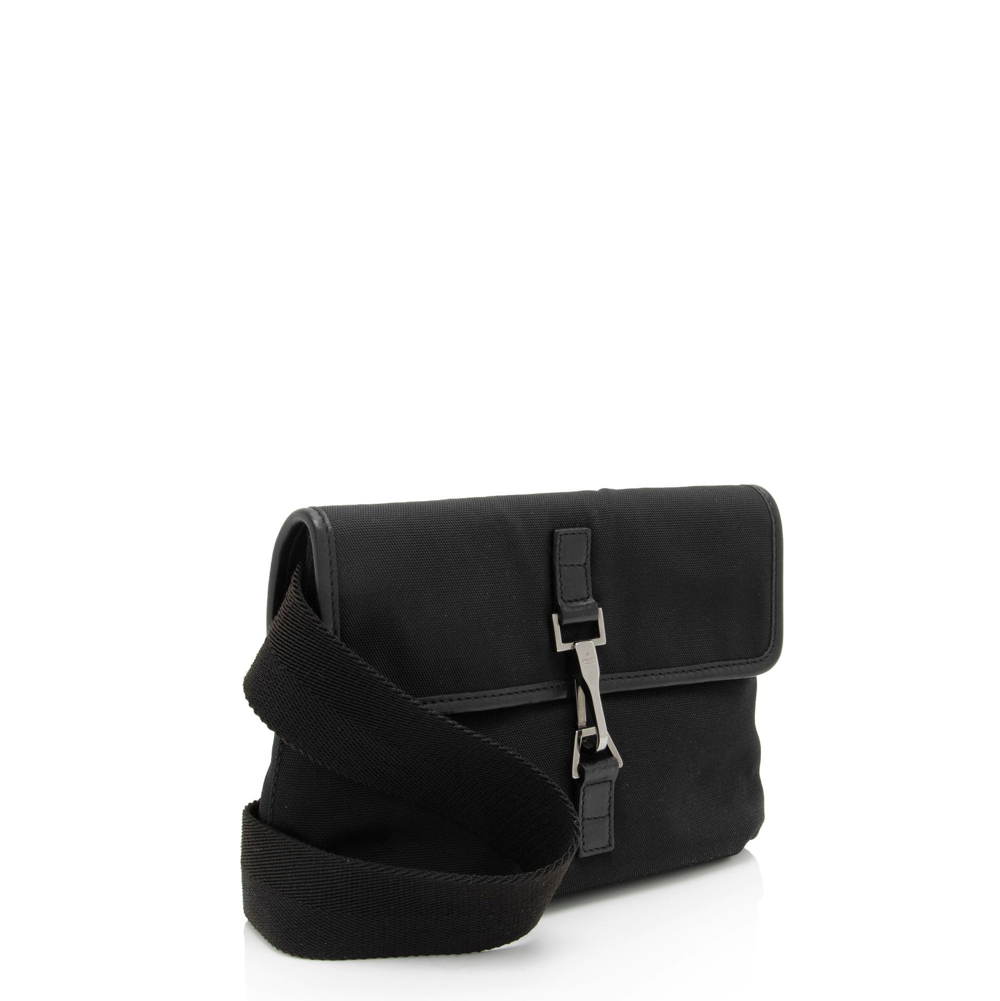 Gucci Belt SHF-fYZ3BE Leather Nylon Black Small Accessory