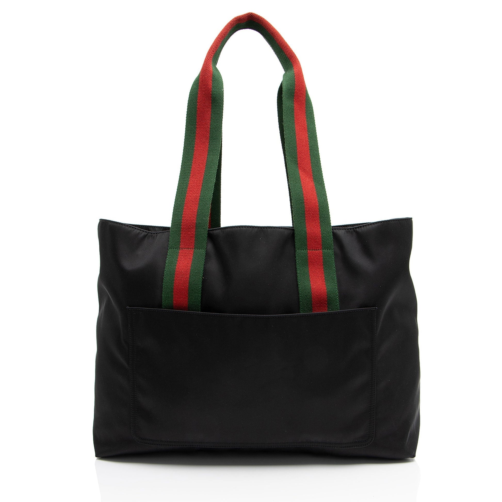 Gucci Embossed Web Nylon Black Large Tote Bag