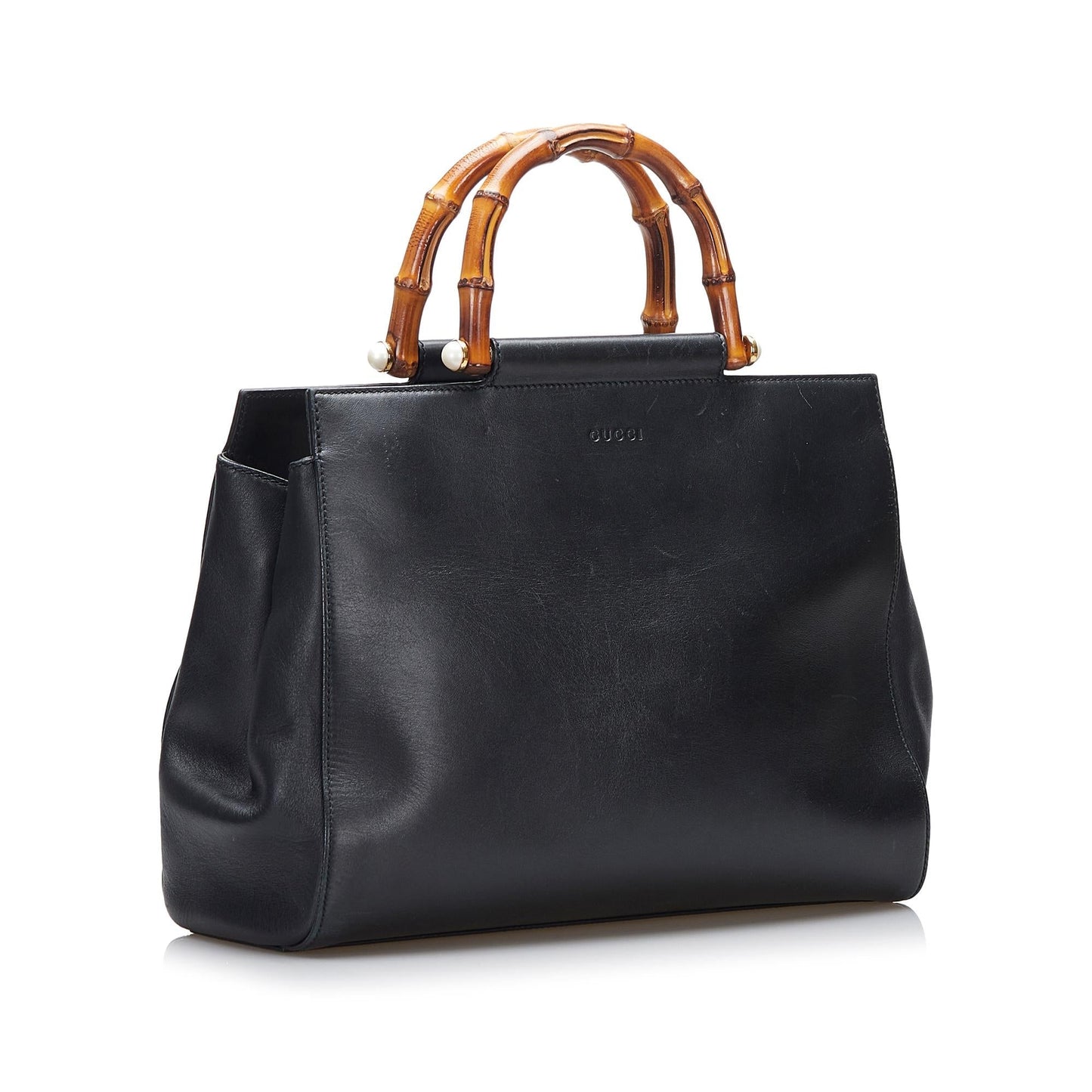 Gucci Nymphaea SHG-GQqhrS Calf Black Satchel Bag