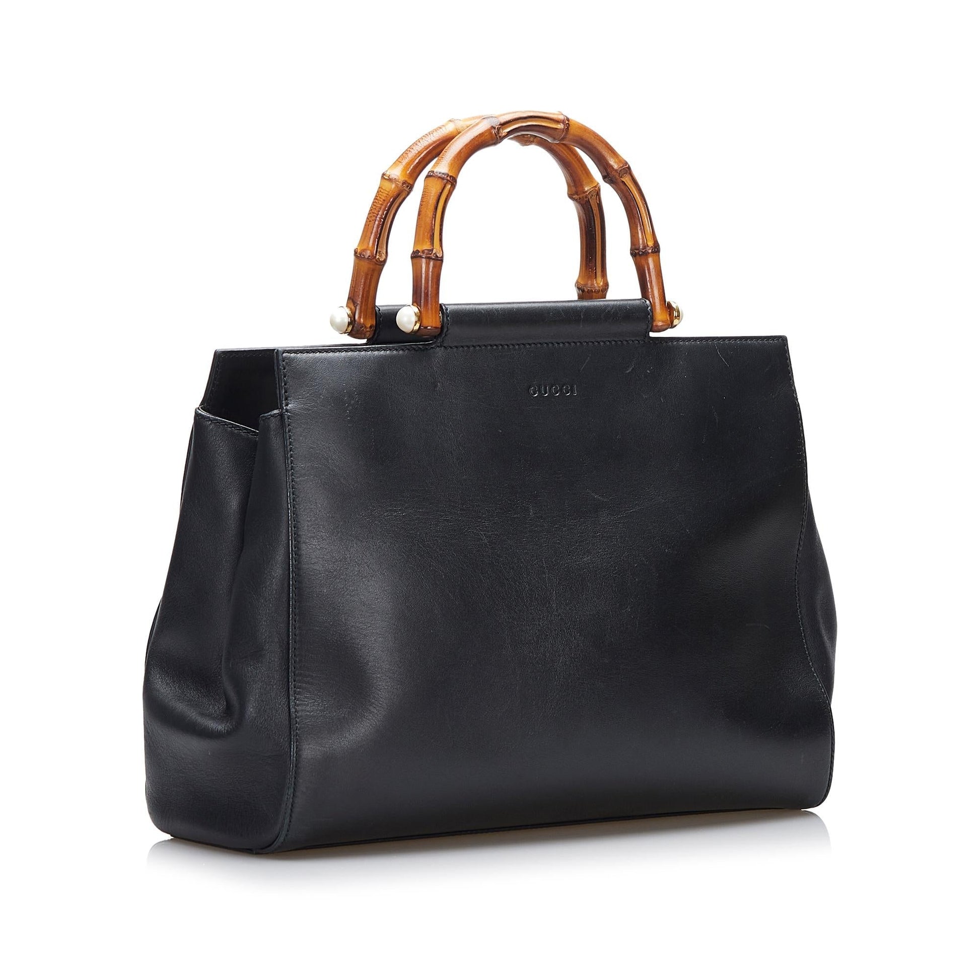 Gucci Nymphaea SHG-GQqhrS Calf Black Satchel Bag