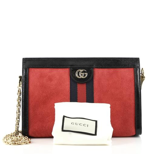 Gucci Ophidia Suede Chain Shoulder Bag