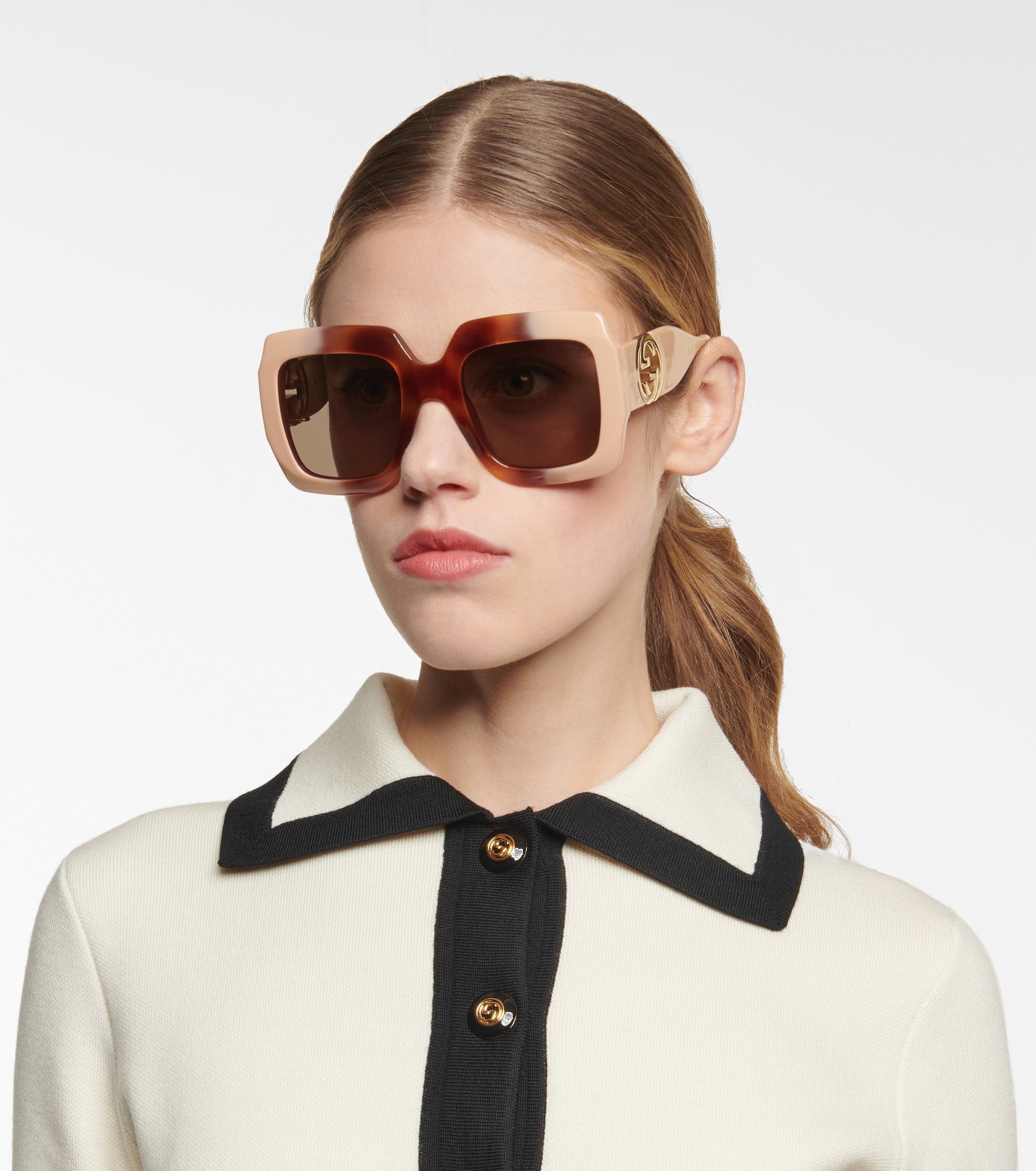 Gucci trimmed Square Oversized Sunglasses Chain