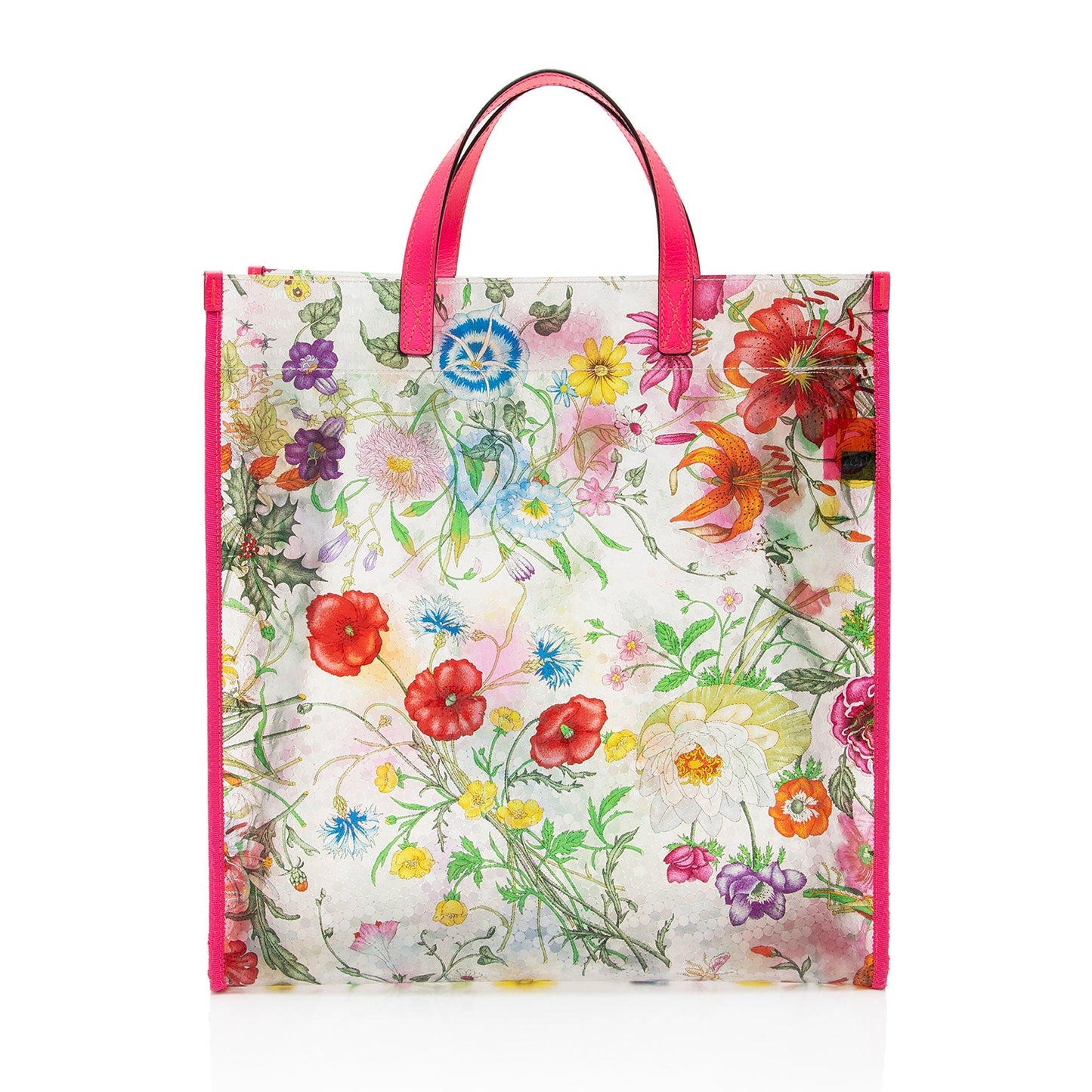 Gucci PVC Flora - FINAL Leather Pink Tote Bag