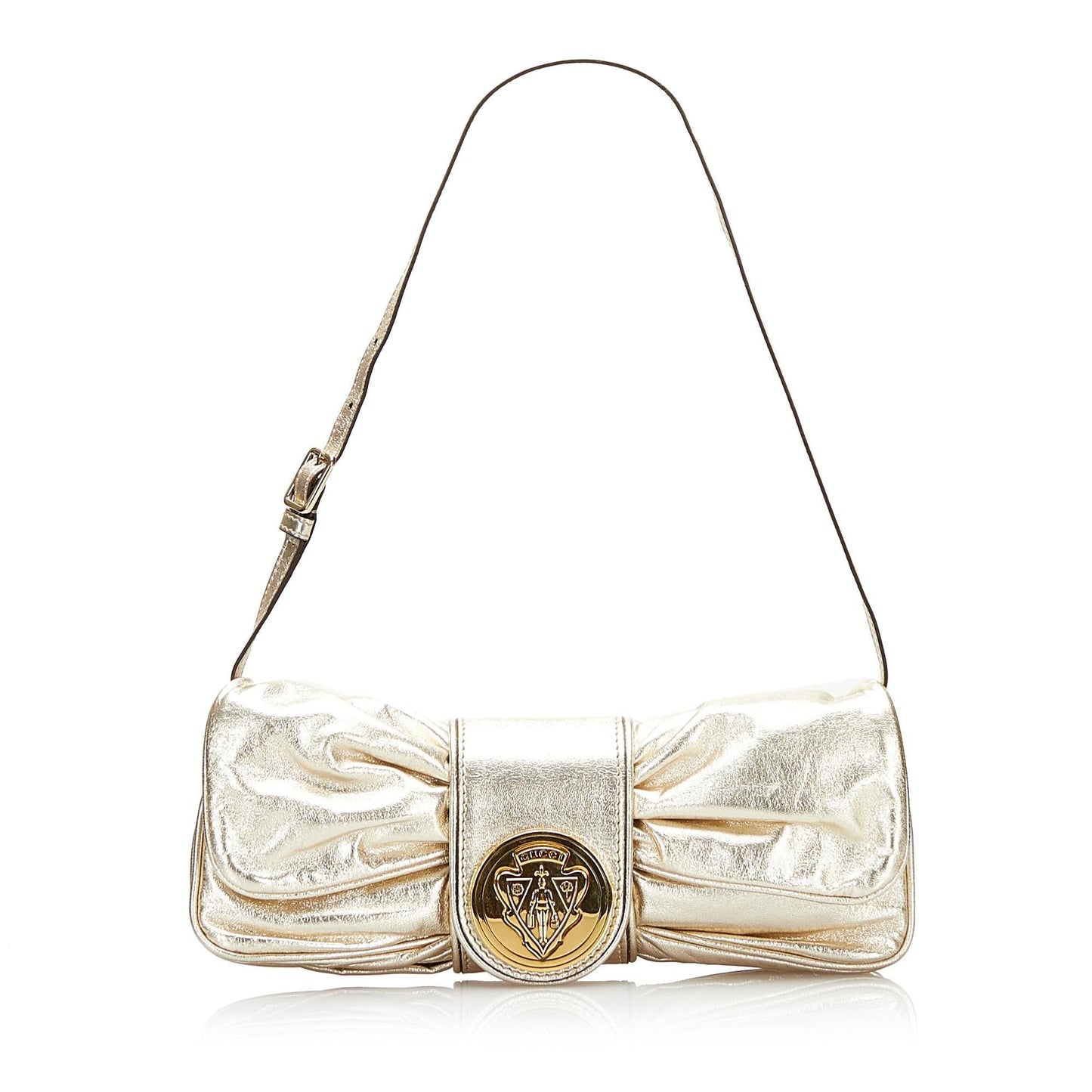 Gucci Papillon Crest Evening SHG Calf Silver Shoulder Bag