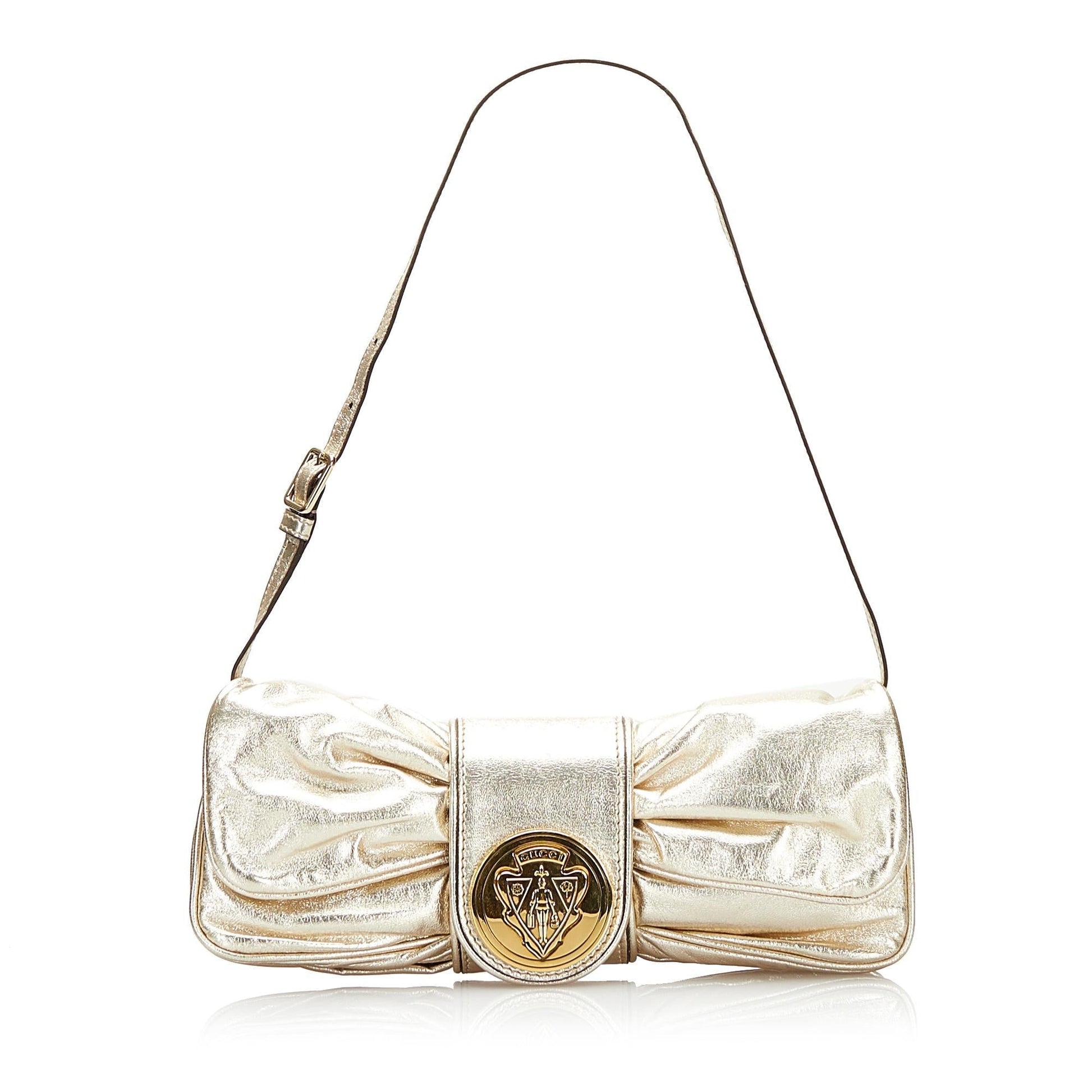Gucci Papillon Crest Evening SHG Calf Silver Shoulder Bag