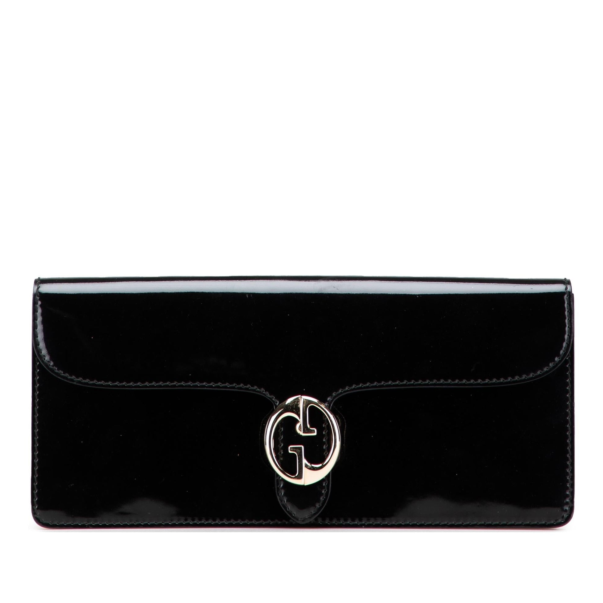 Gucci Patent Leather Black Clutch Bag