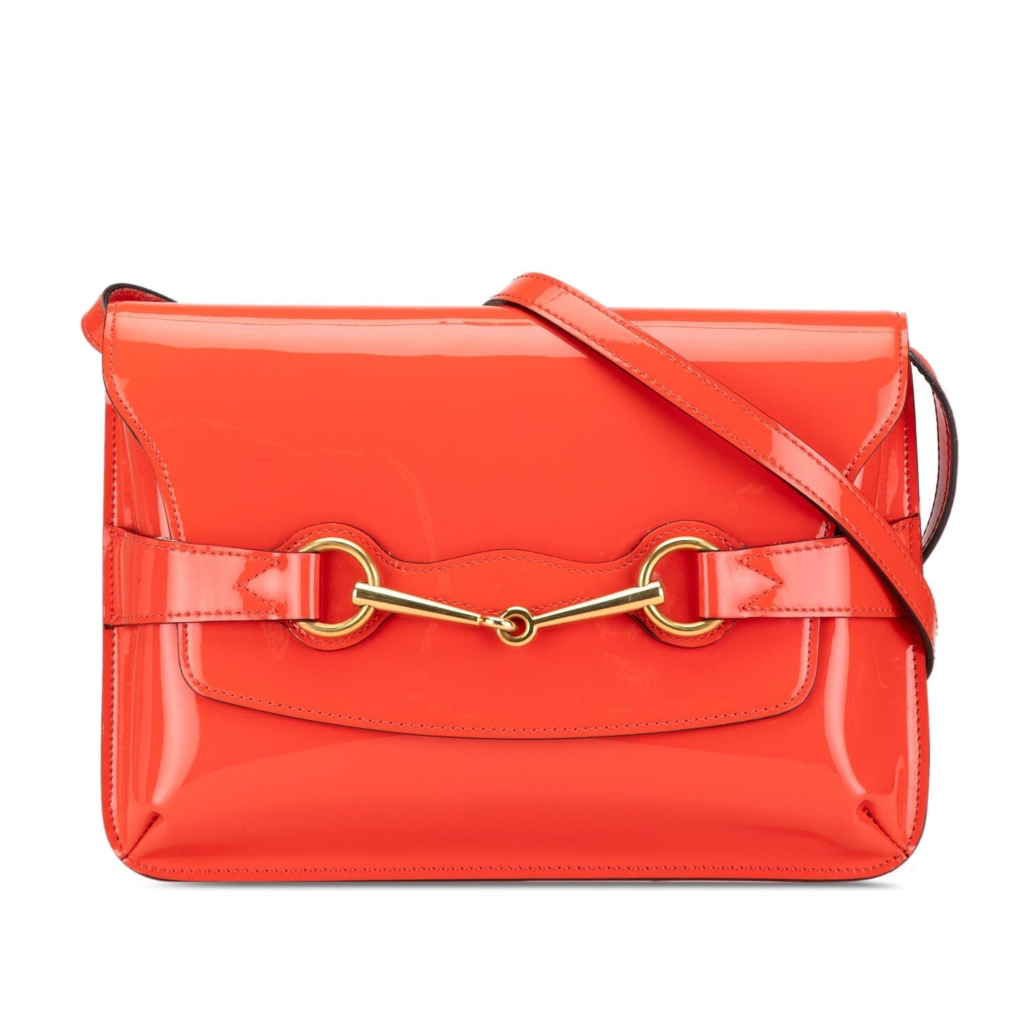 Gucci Bright Bit SHG-0b0zT8 Leather Patent Red Crossbody Bag