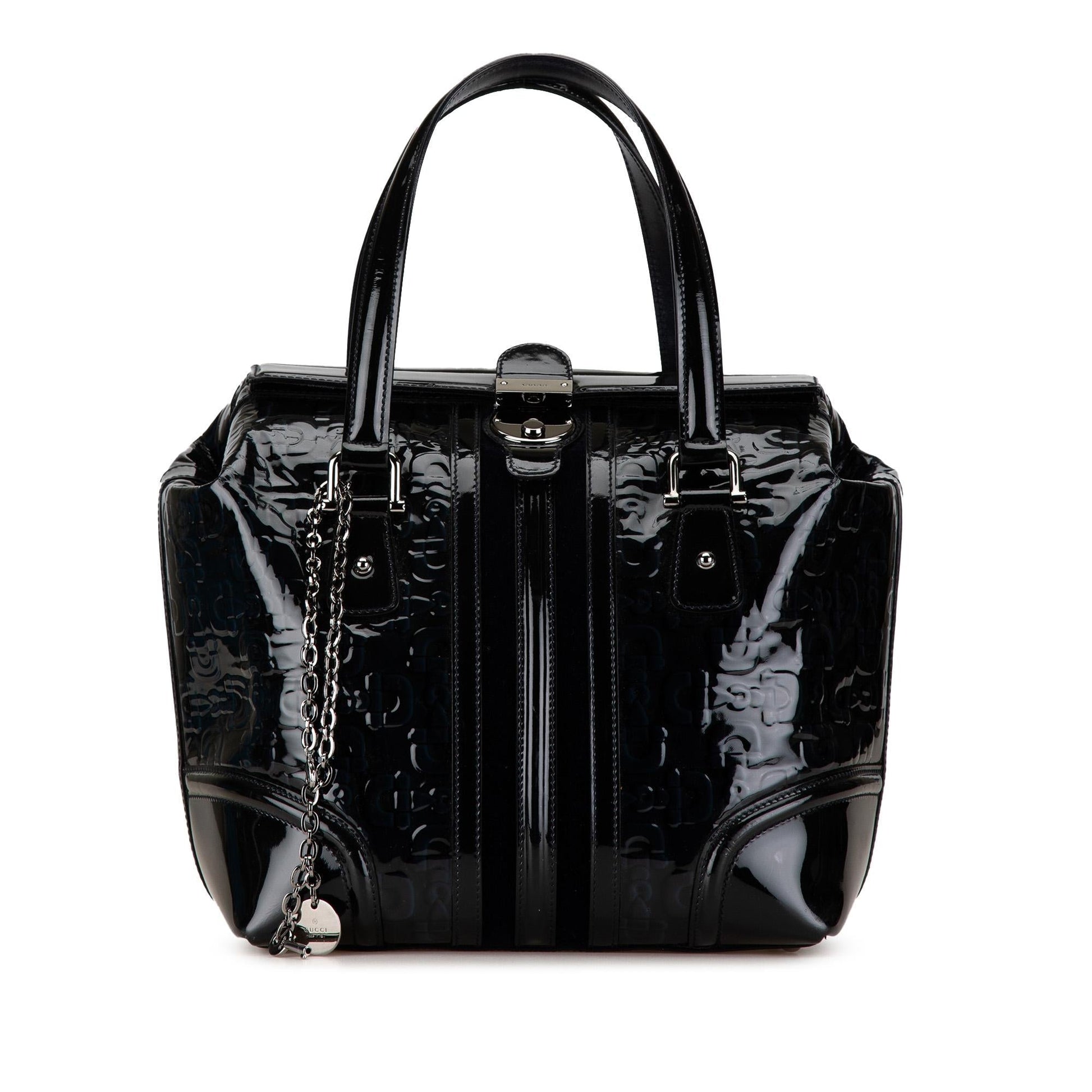 Gucci Horsebit Treasure SHG-RRhddh Leather Patent Black Satchel Bag